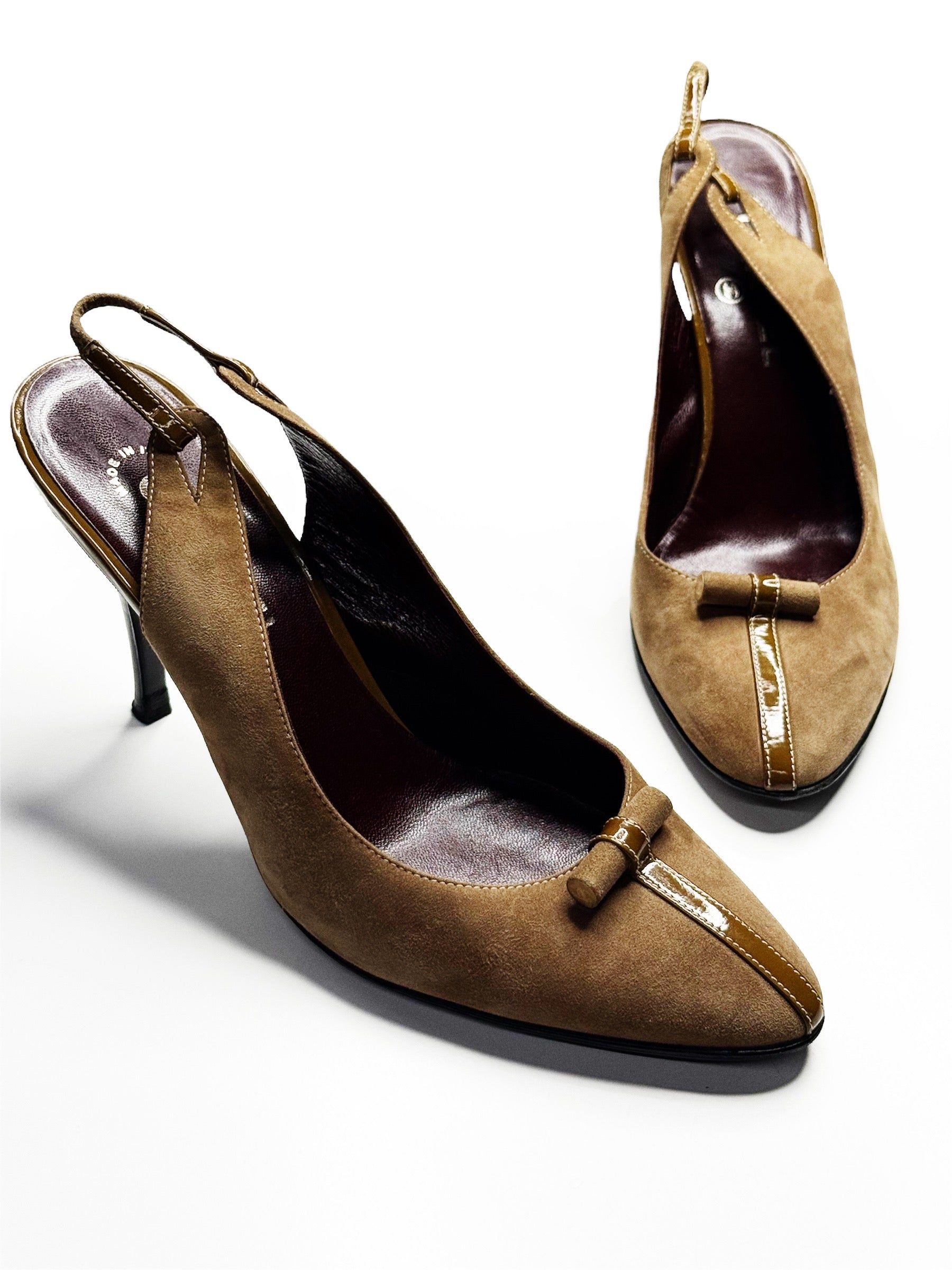 CHANEL Slingback Heels with Patent Trim