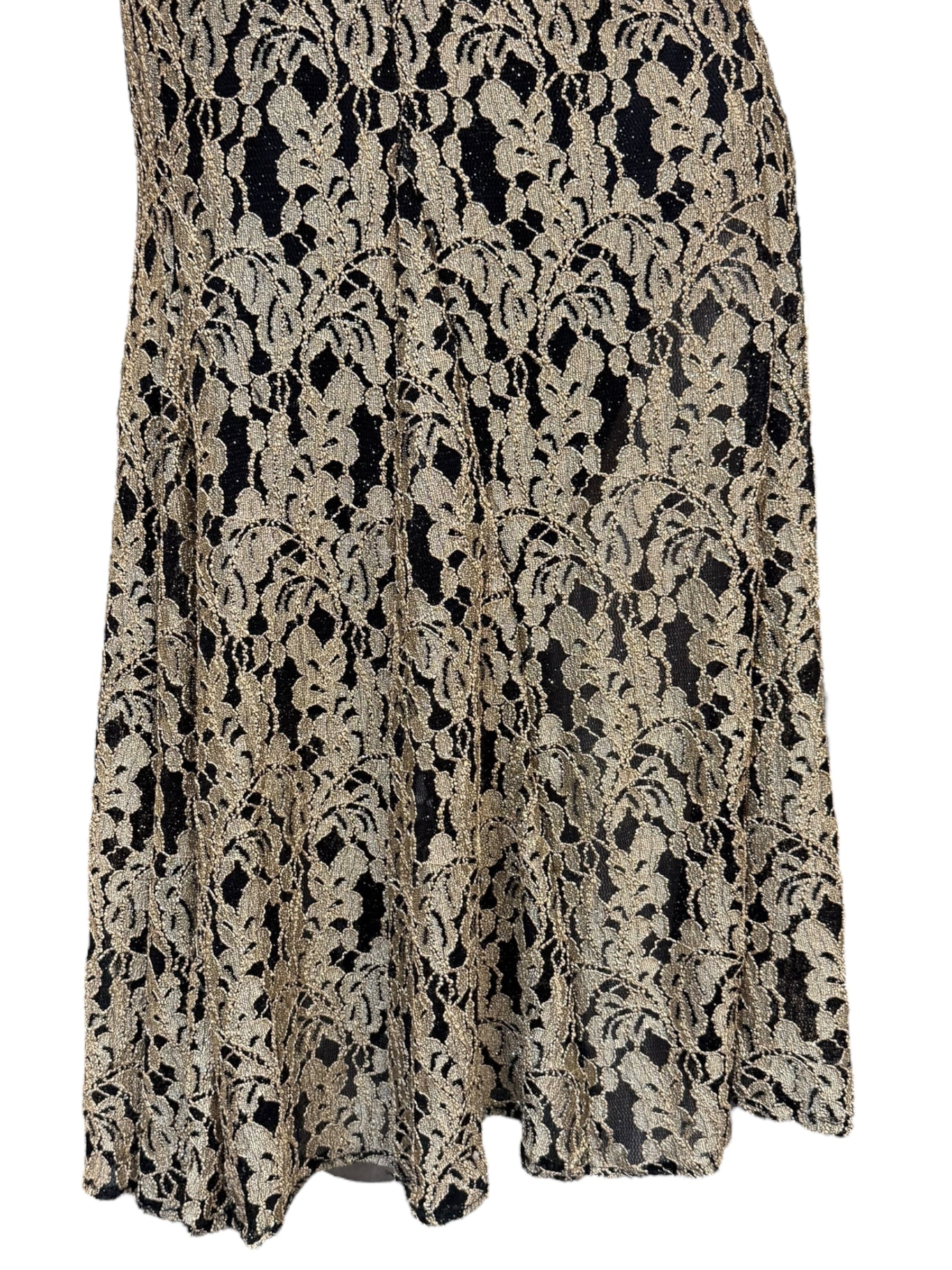 NW Nightway Gold Lace Evening Gown - EU 38