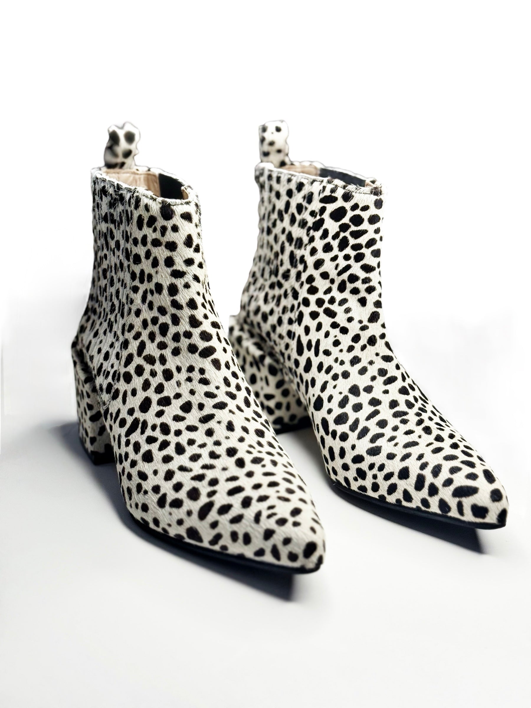 SINCE OSLO Dalmatian Pony Hair Ankle Boots - 36