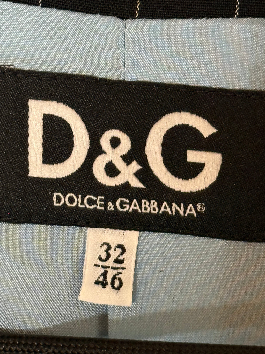 D&G Dolce & Gabbana Black Pinstripe Suit
