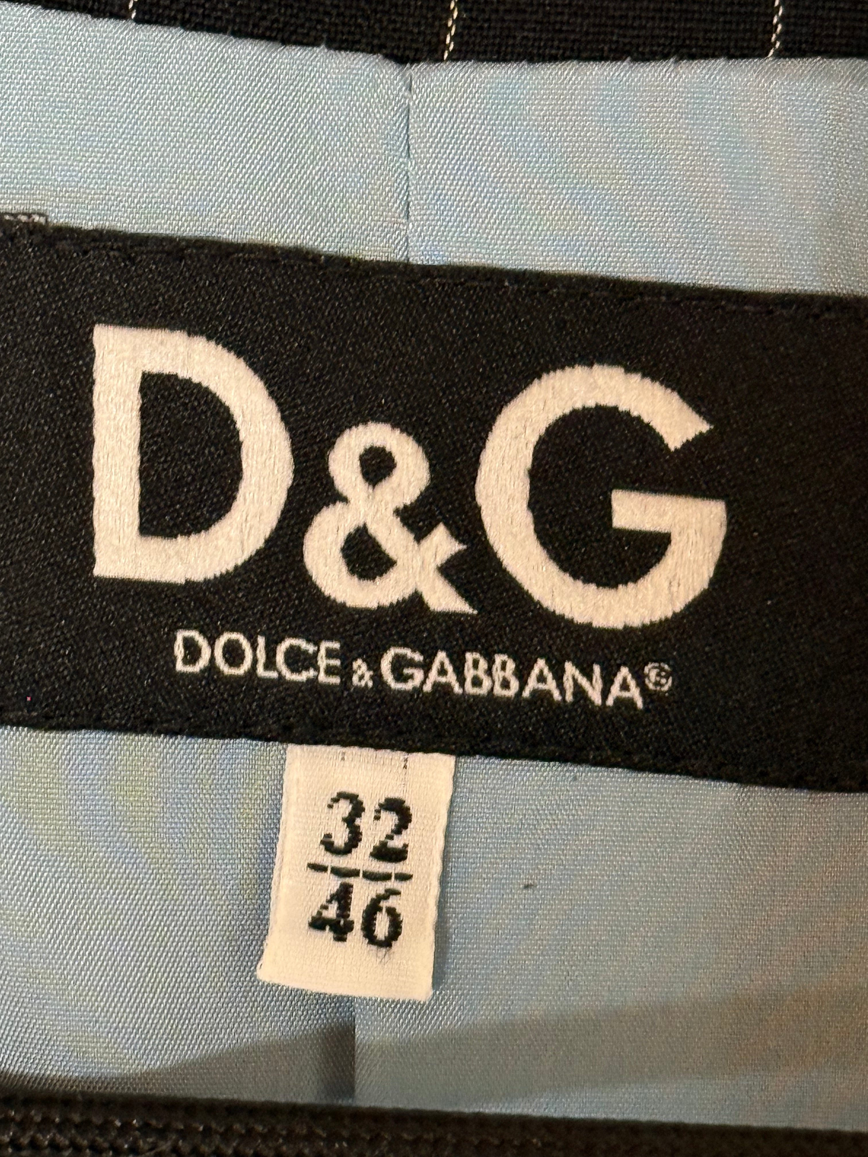 D&G Dolce & Gabbana Black Pinstripe Suit