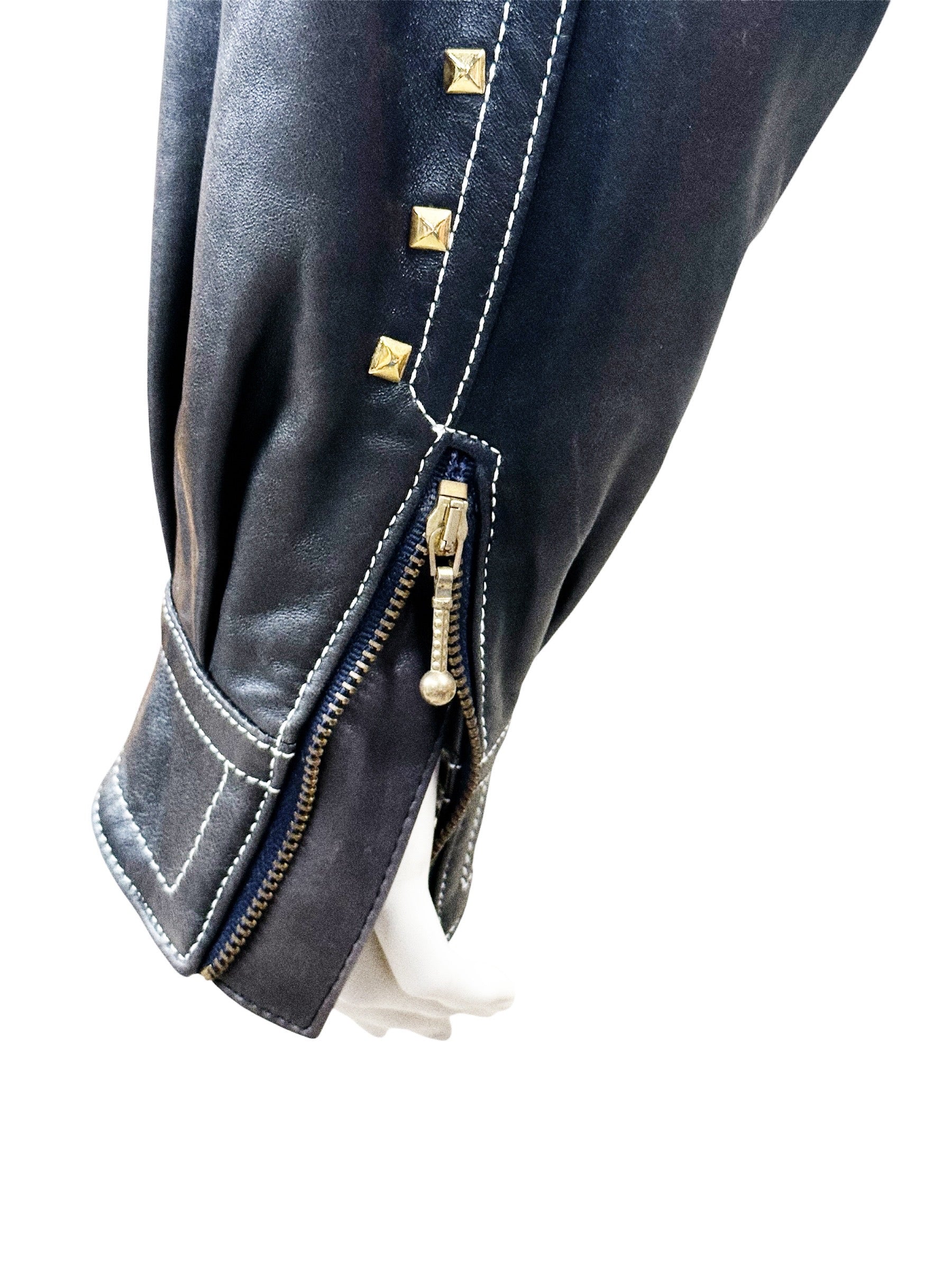 Escada by Margaretha Ley Vintage Studded Leather Jacket