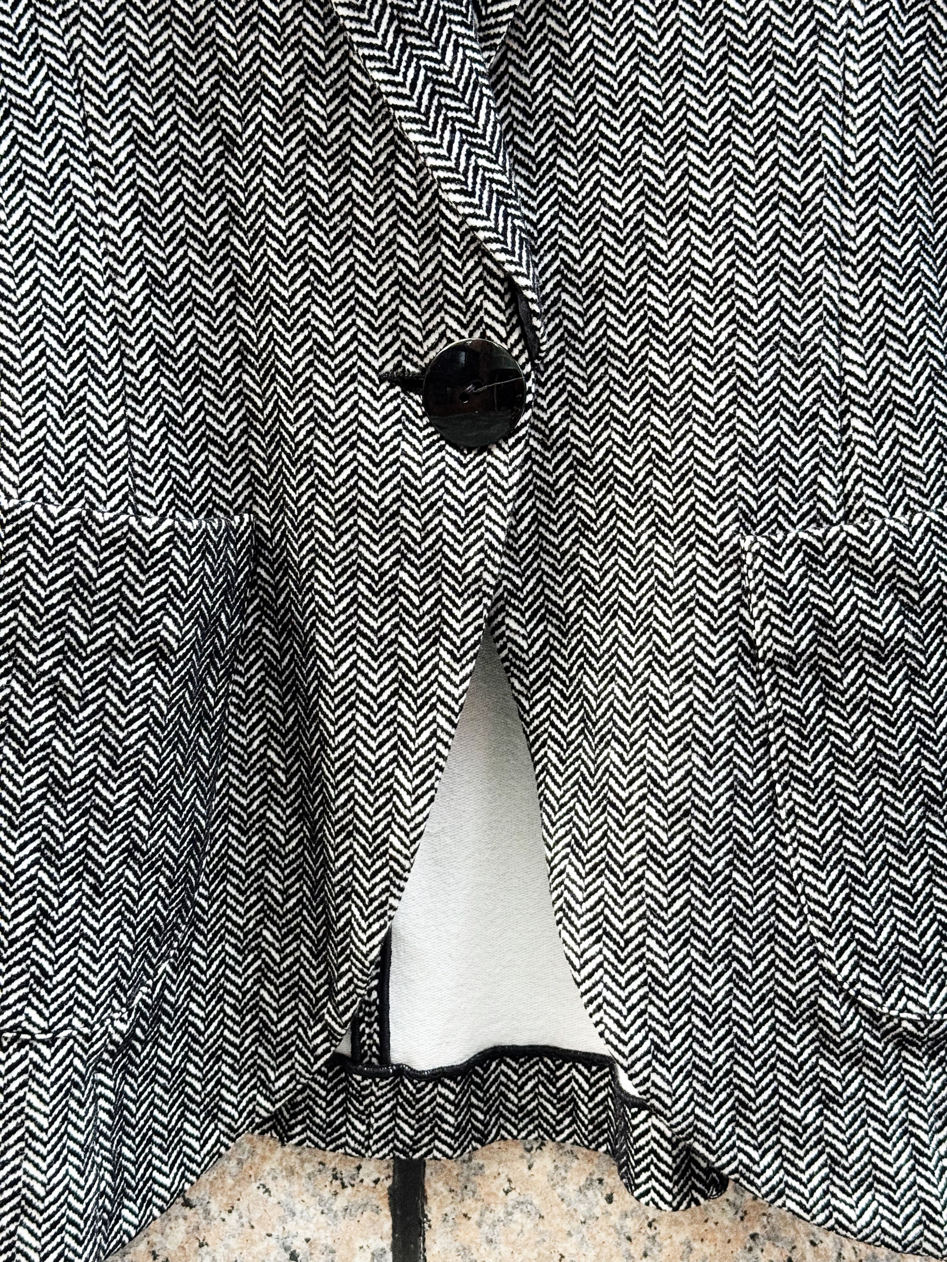 Emporio Armani Black & White Herringbone Blazer