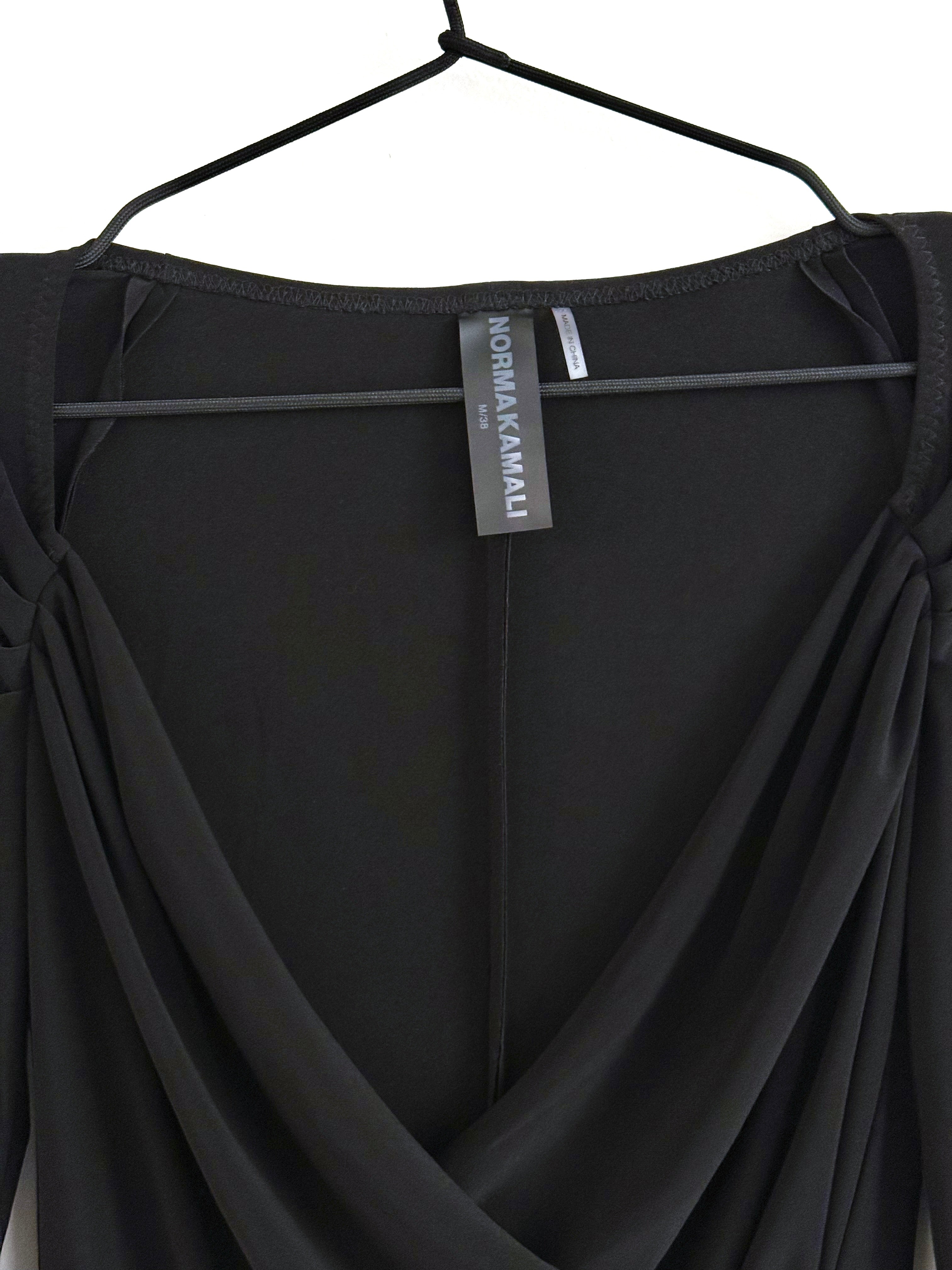 Norma Kamali Black Draped Asymmetric Dress - EU 38