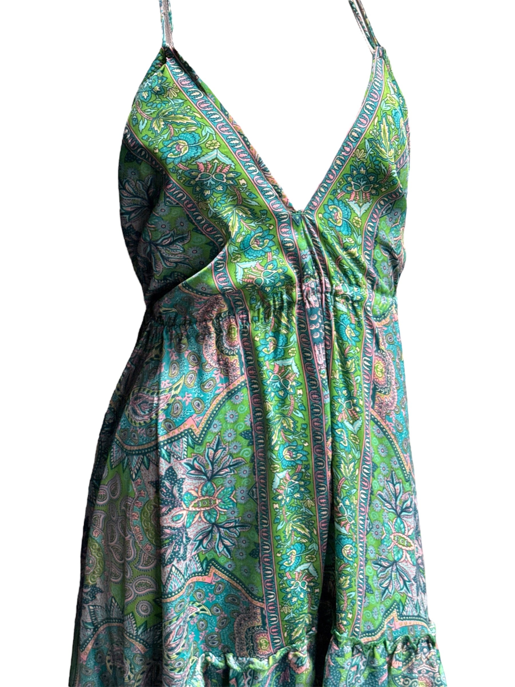 Green Bohemian Paisley Dress