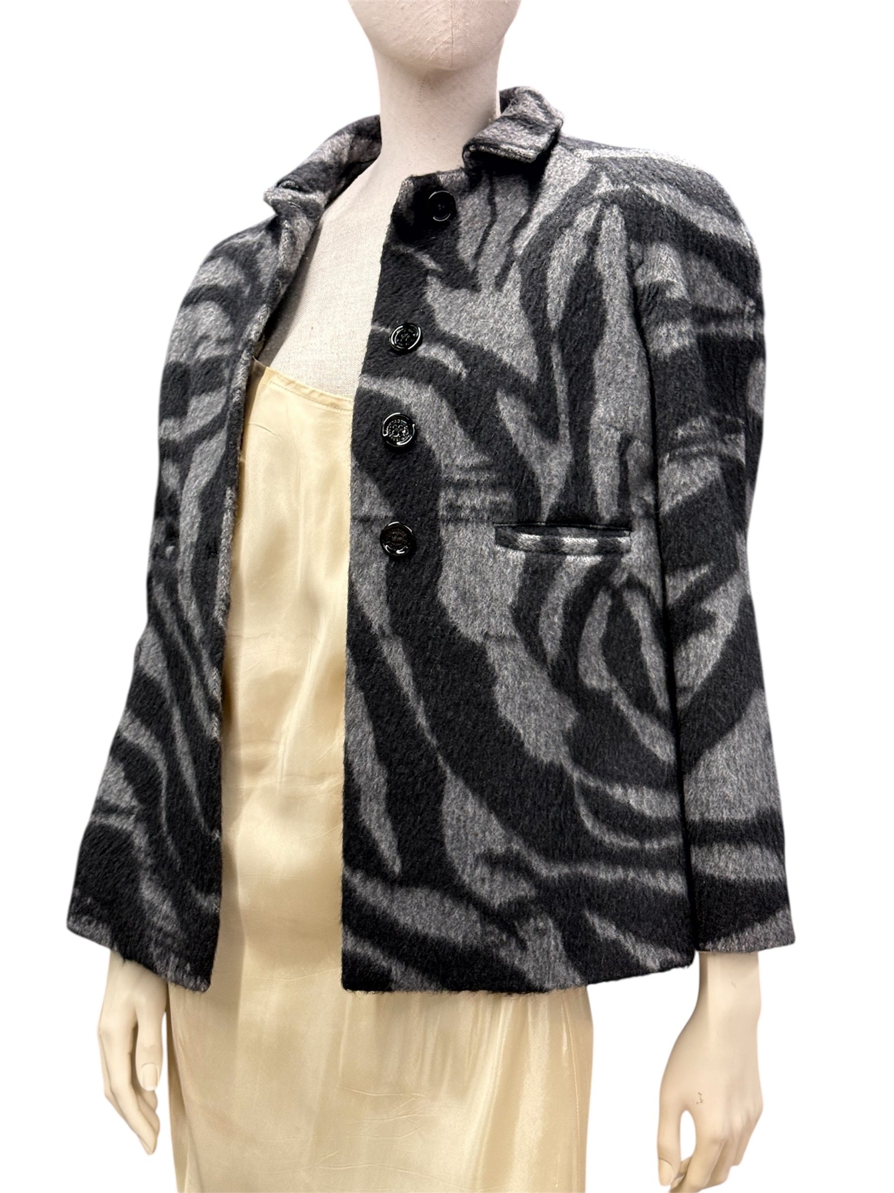 See by Chloé Wool-Blend Zebra Jacket
