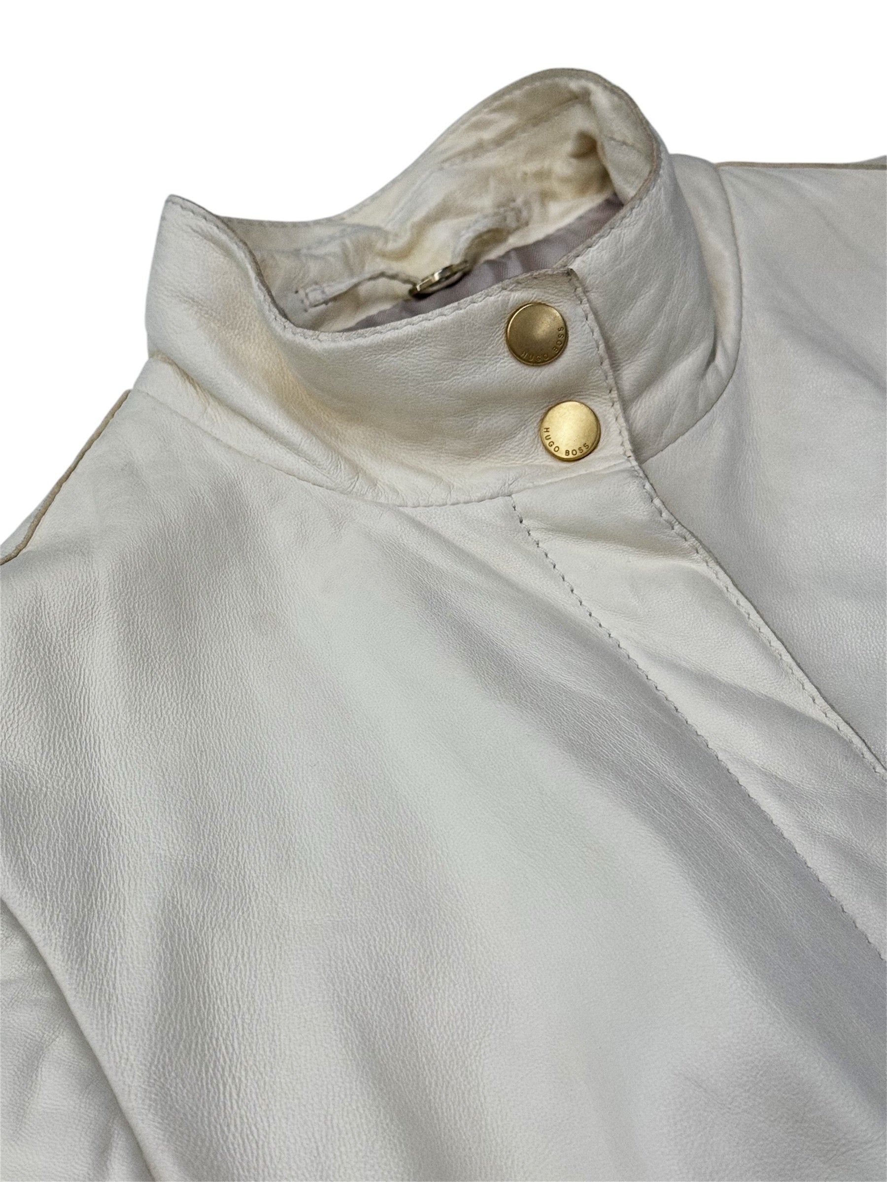 HUGO BOSS Lamb Leather Belted Jacket