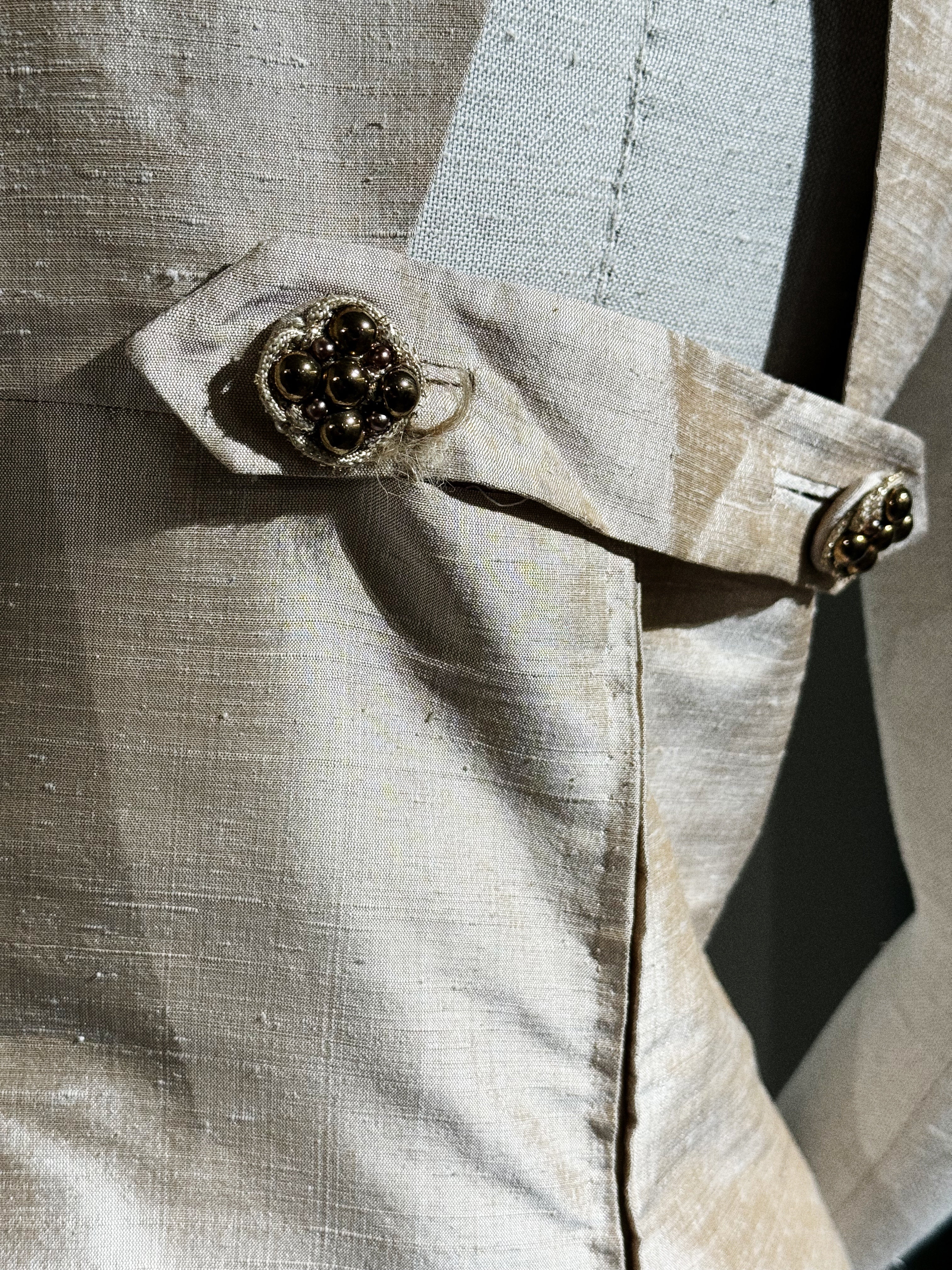 Vintage Petit Atelier Champagne Silk Dress