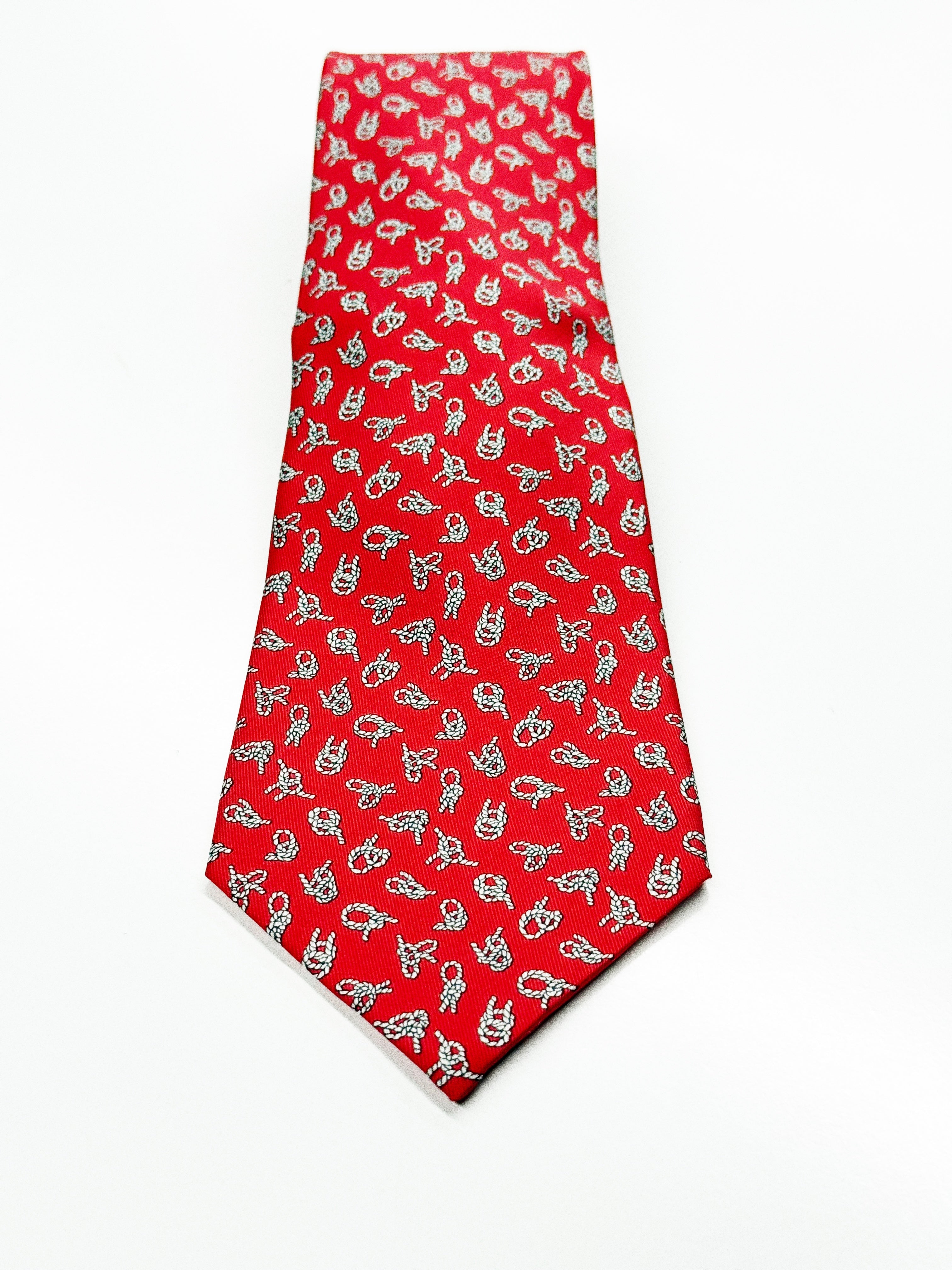Hermès Paris Red Silk Tie