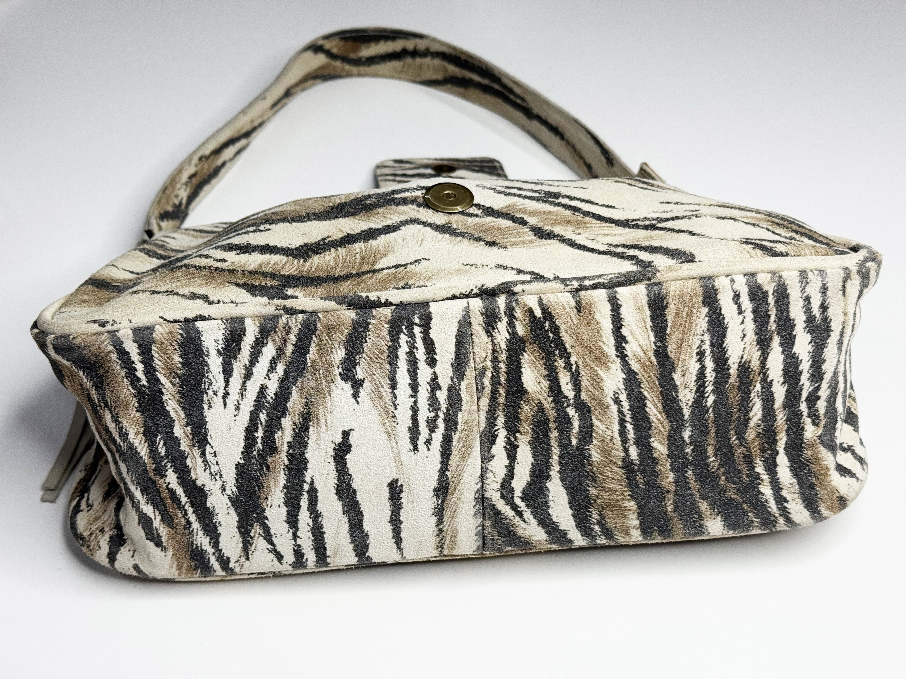 Roberto Cavalli Tiger Suede Shoulder Bag