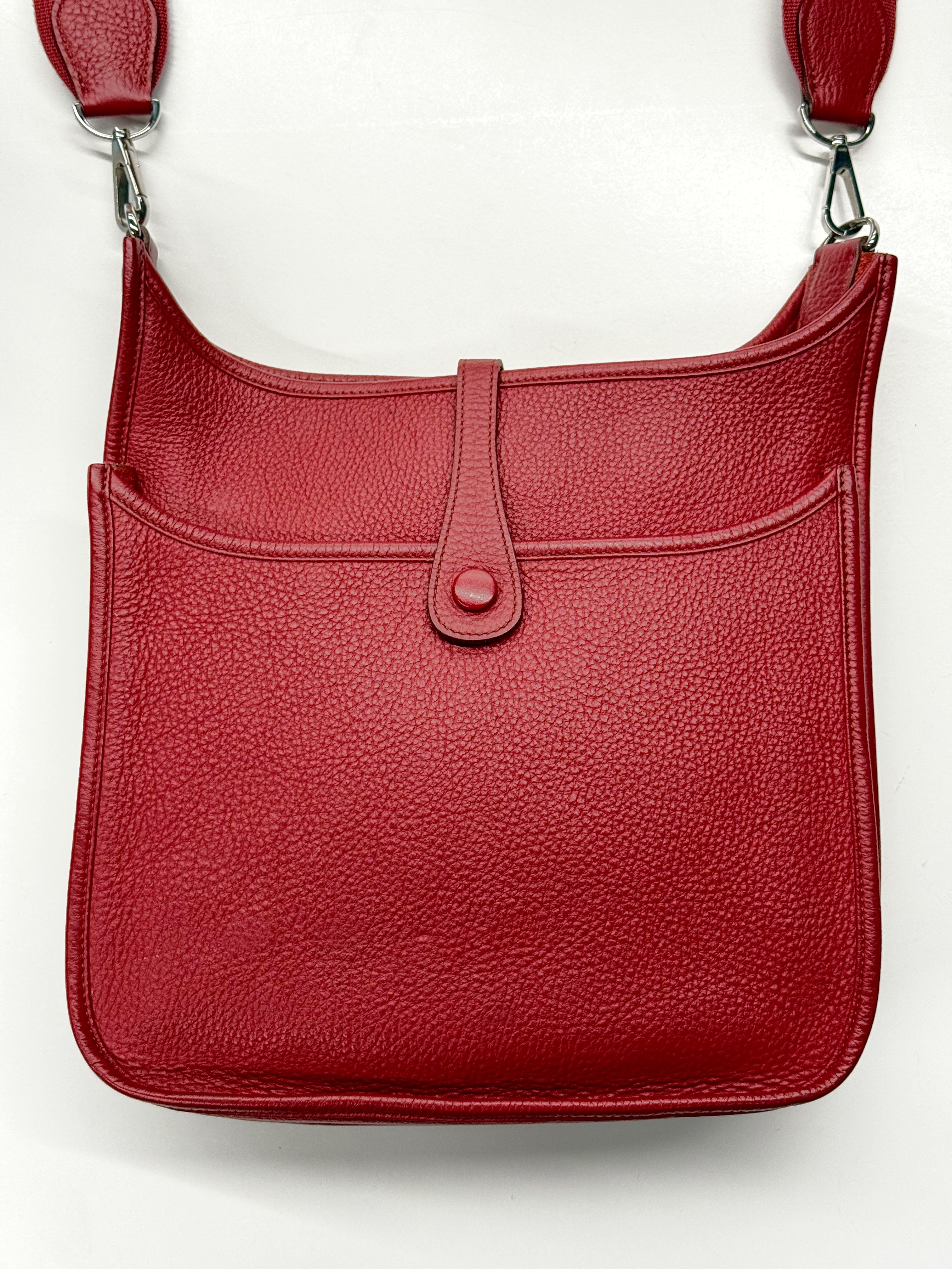 Hermès Evelyne III PM Red Clemence Leather Crossbody Bag