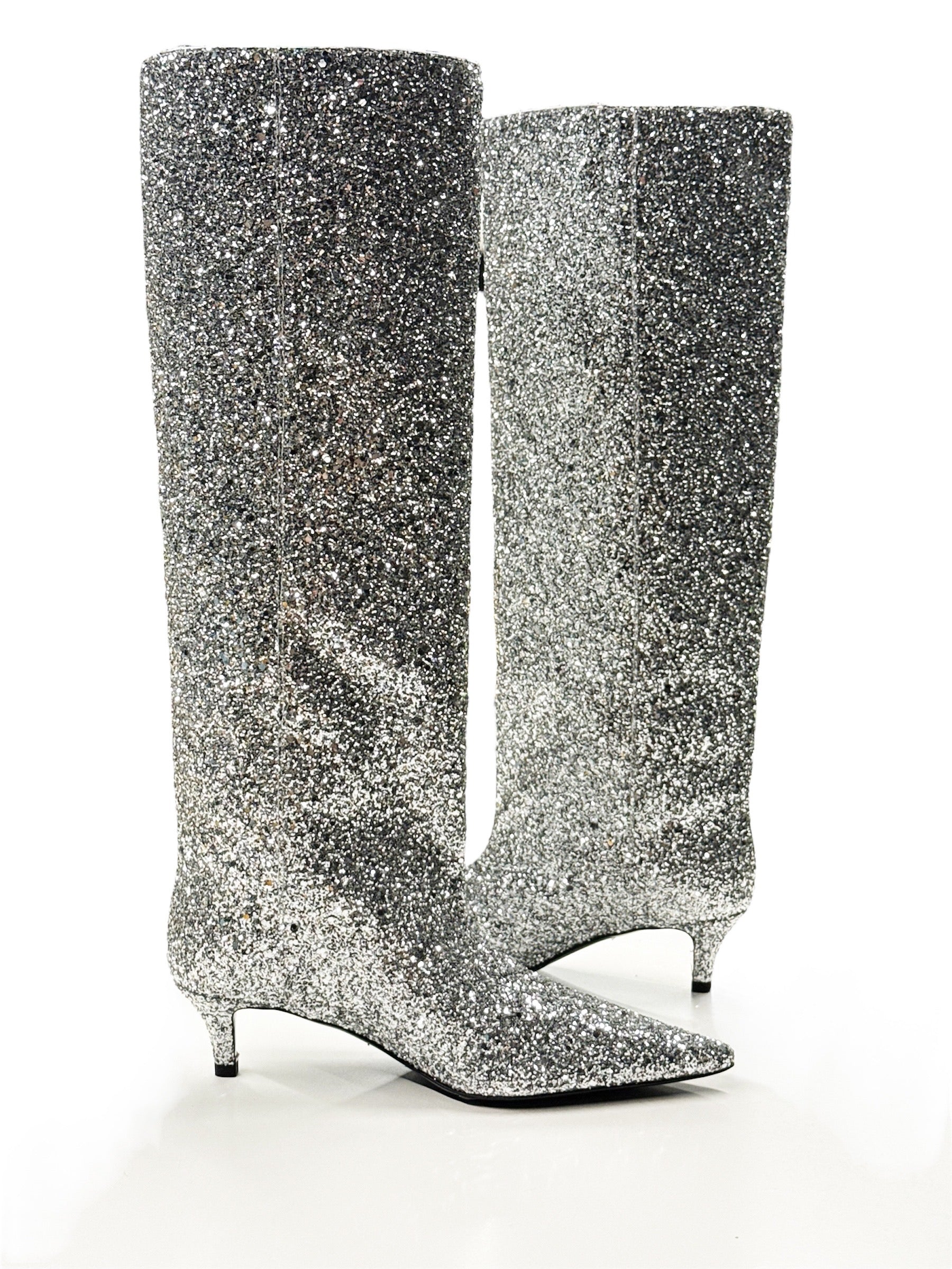 Teurn Silver Glitter Boots