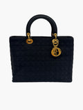 Vintage Lady Dior Large - Black Quilted Nylon