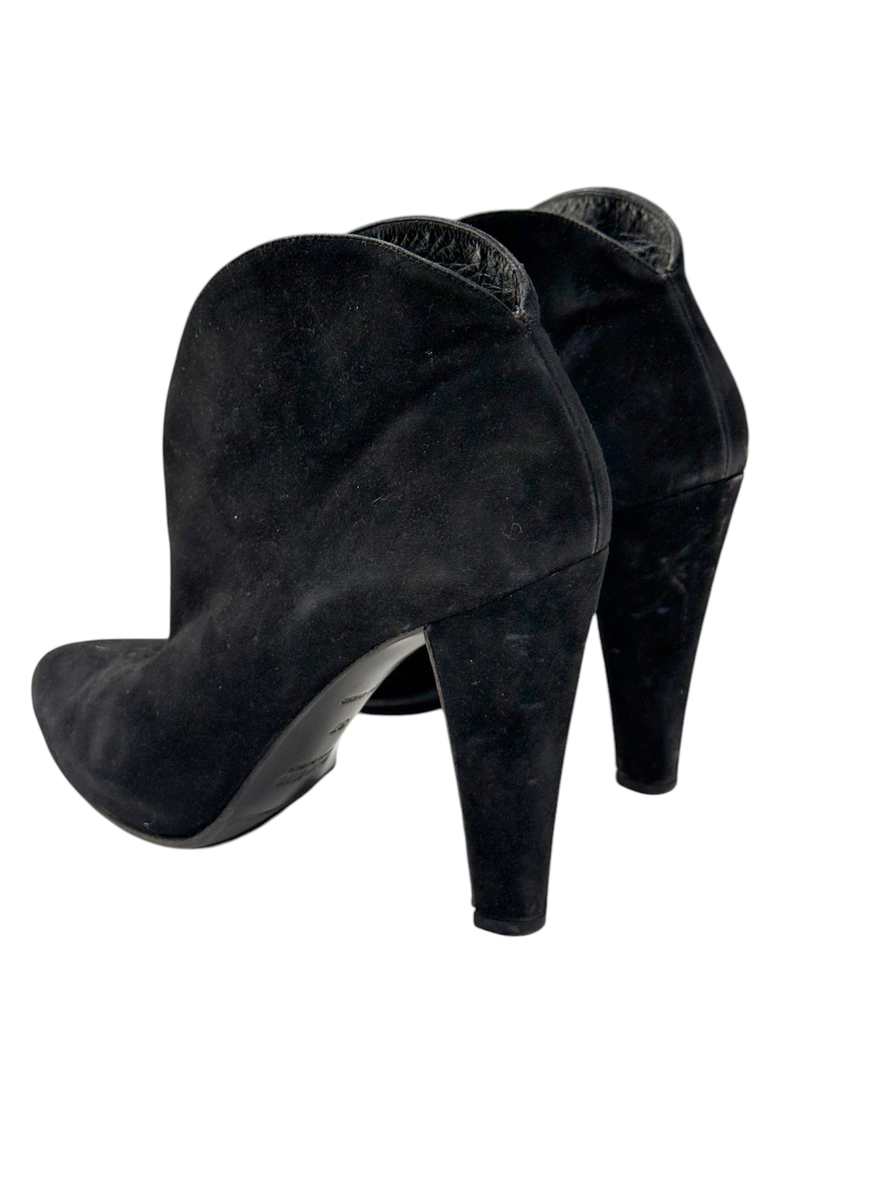 Miu Miu Sculpted Suede Ankle Boots