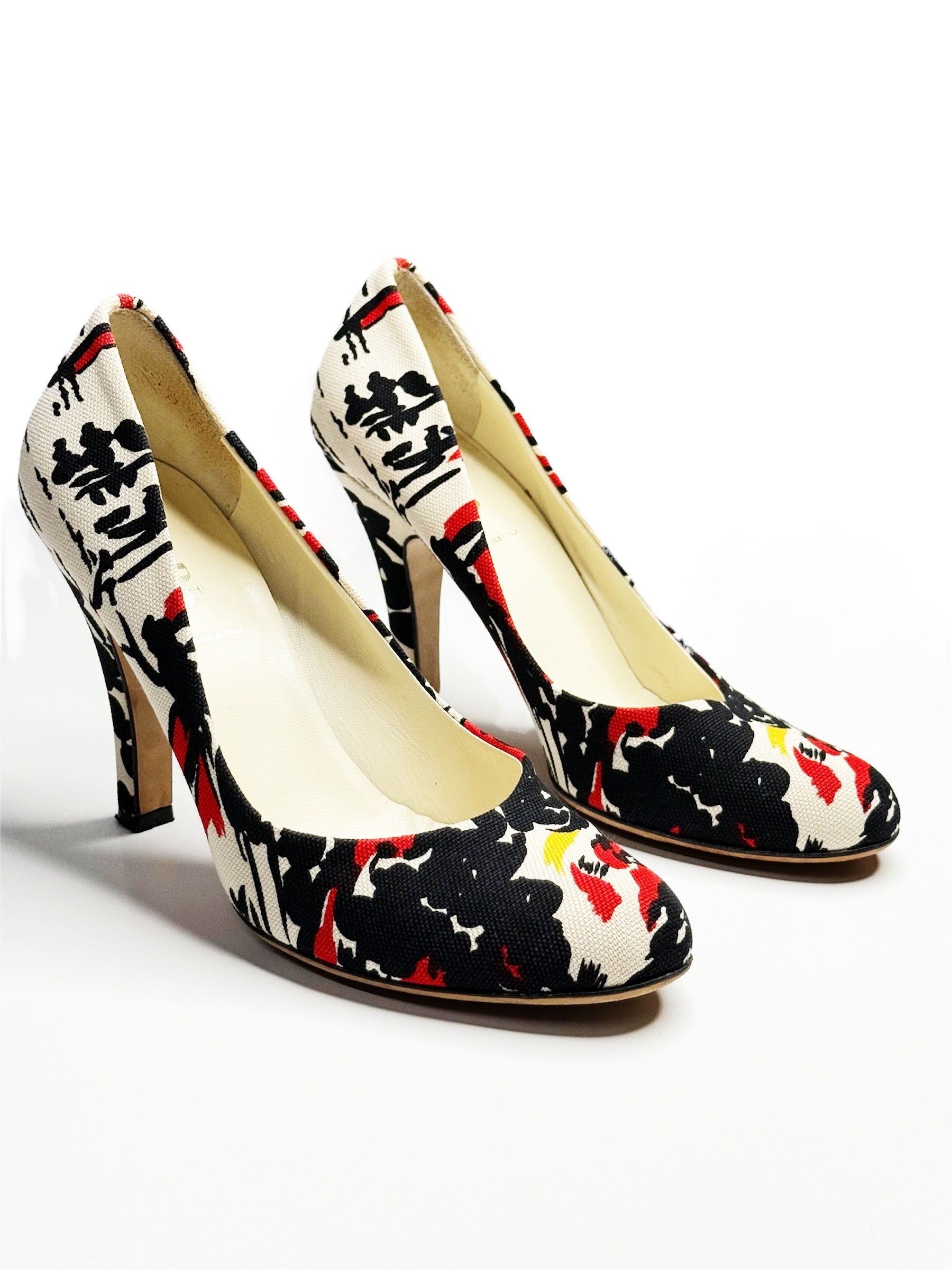 Prada Printed Canvas Pumps