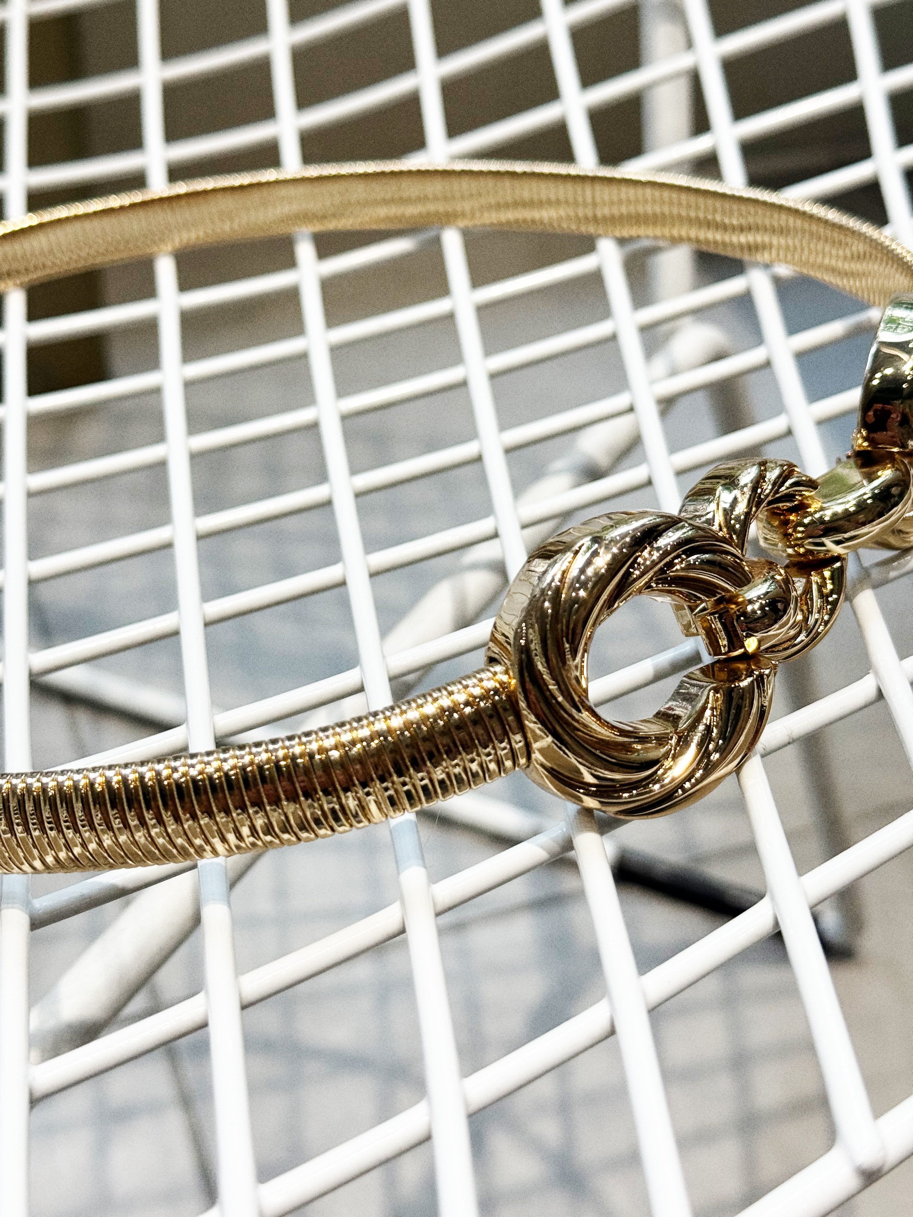 Gold-Tone Sculptural Metal Belt