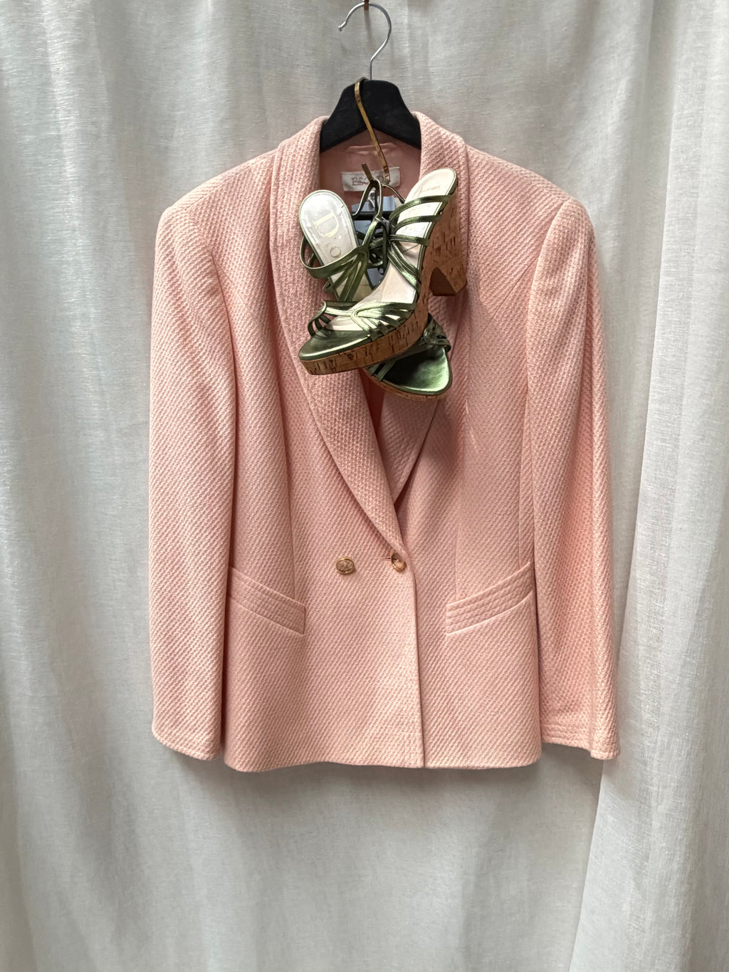Vintage Escada Textured Pastel Pink Blazer