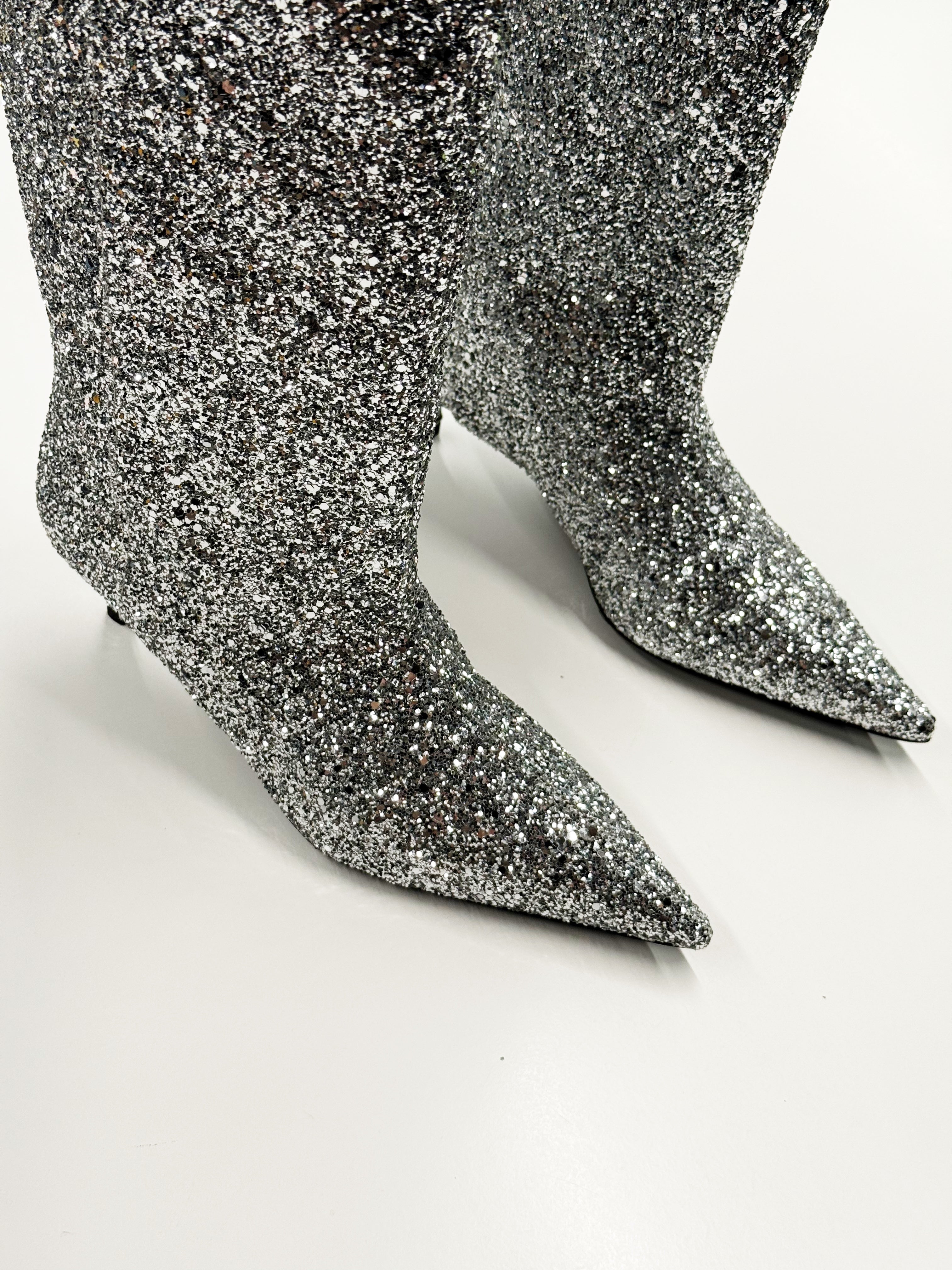 Teurn Silver Glitter Boots