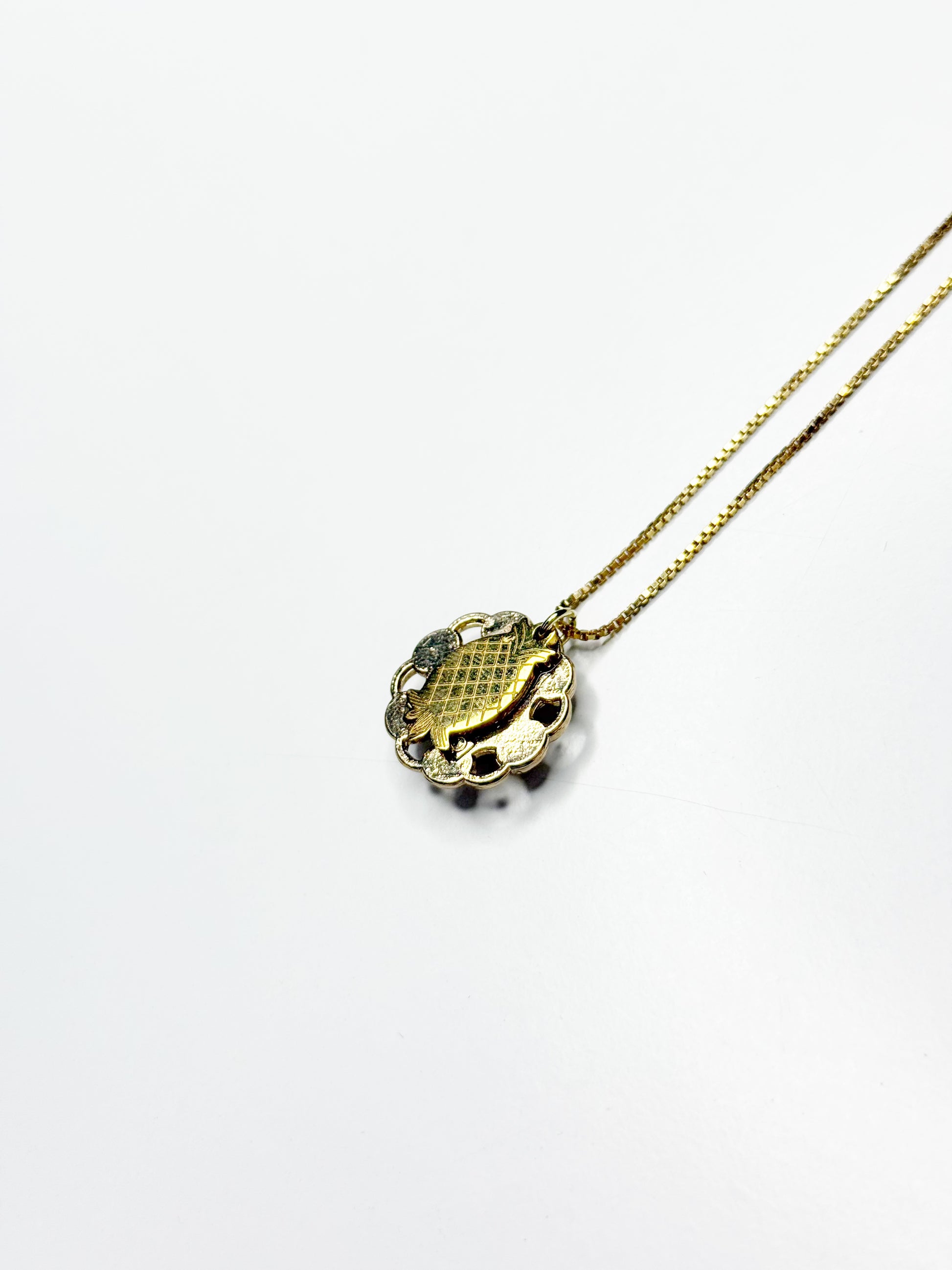 Vintage Chanel Round Crystal Pendant Necklace