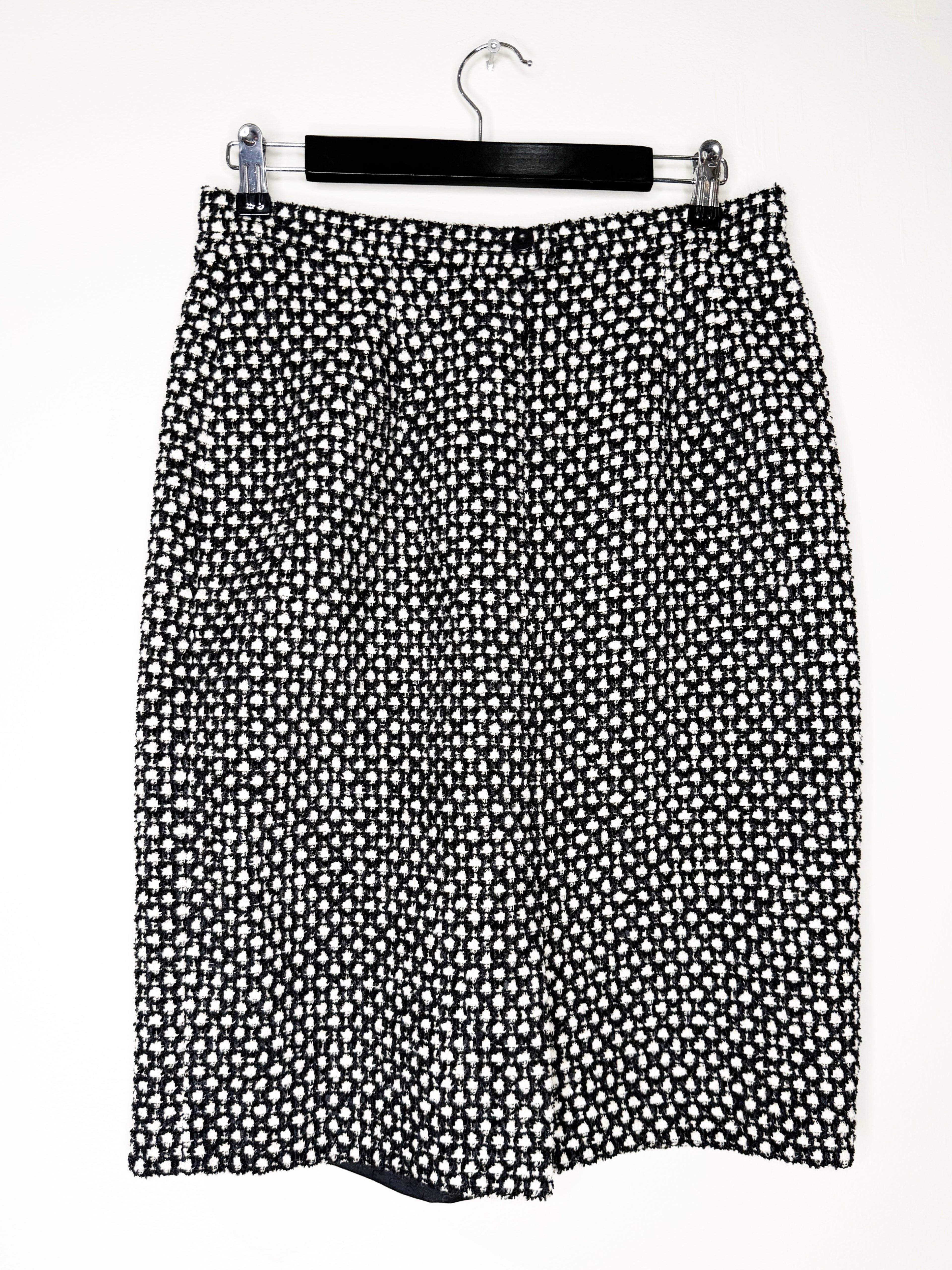 Escada Tweed Jacket & Skirt Set with Fur Details