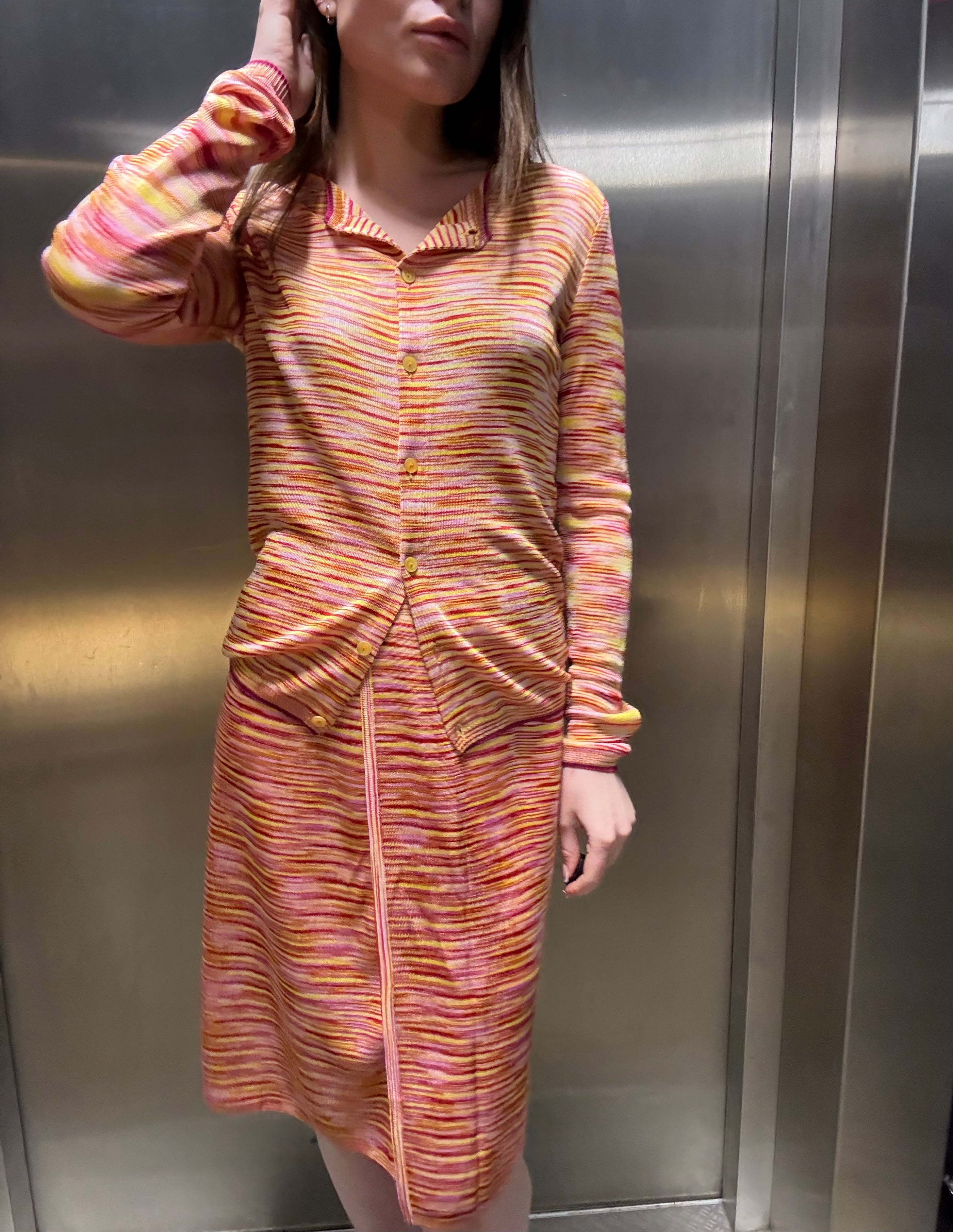 Missoni Striped Knit Cardigan & Skirt Set