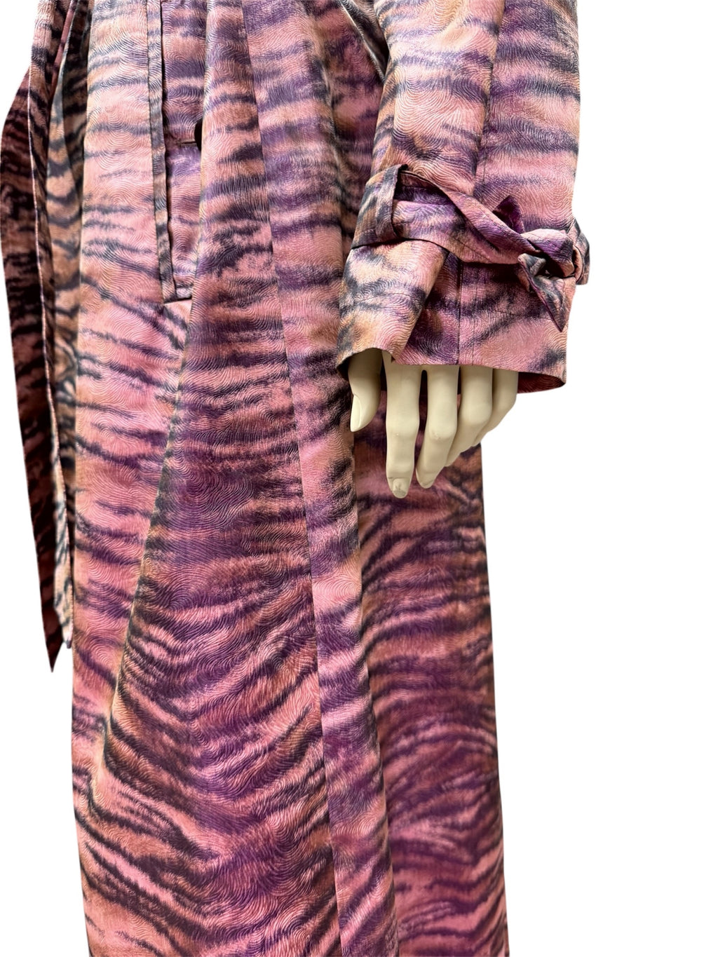 Escada Pink Zebra-Print Trench Coat