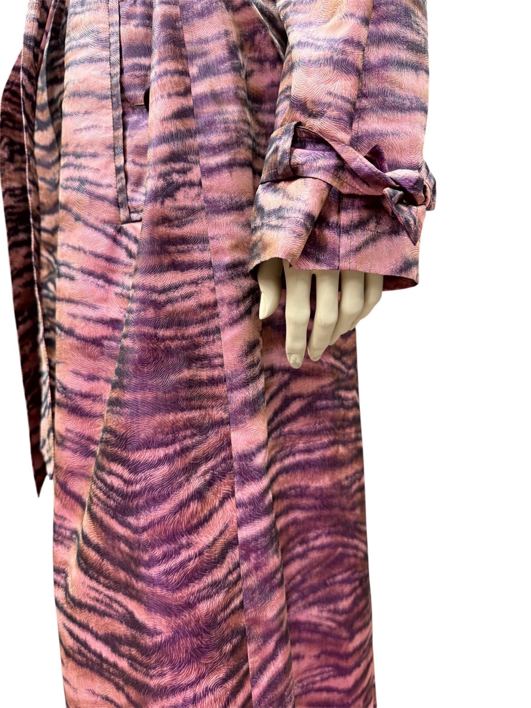 Escada Pink Zebra-Print Trench Coat