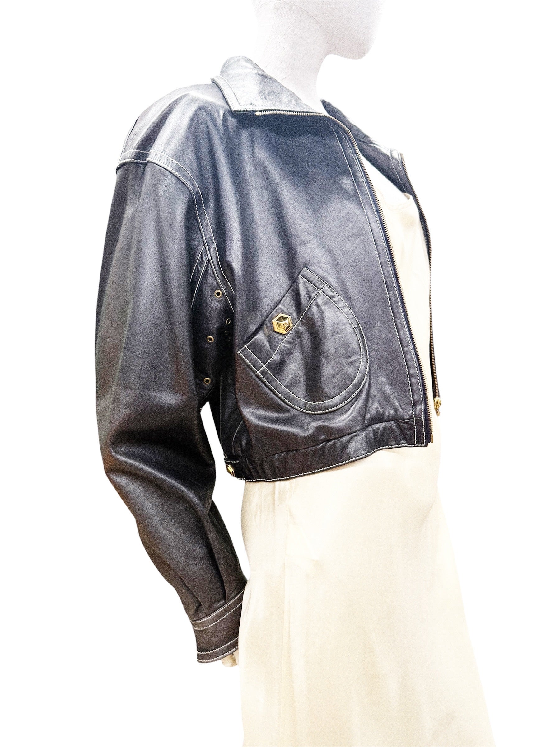 Escada by Margaretha Ley Vintage Studded Leather Jacket