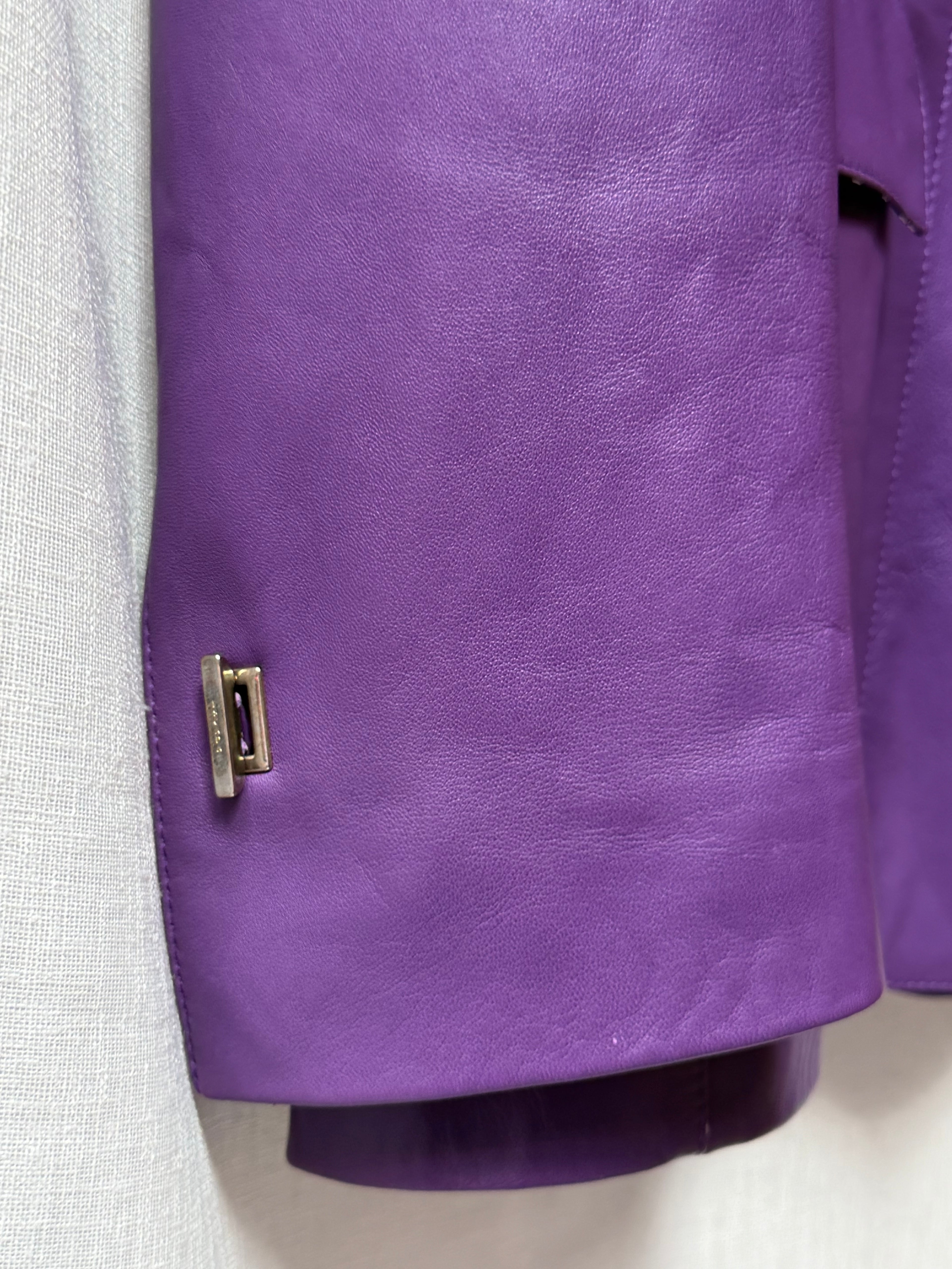 Vintage Escada Purple Leather Blazer Jacket