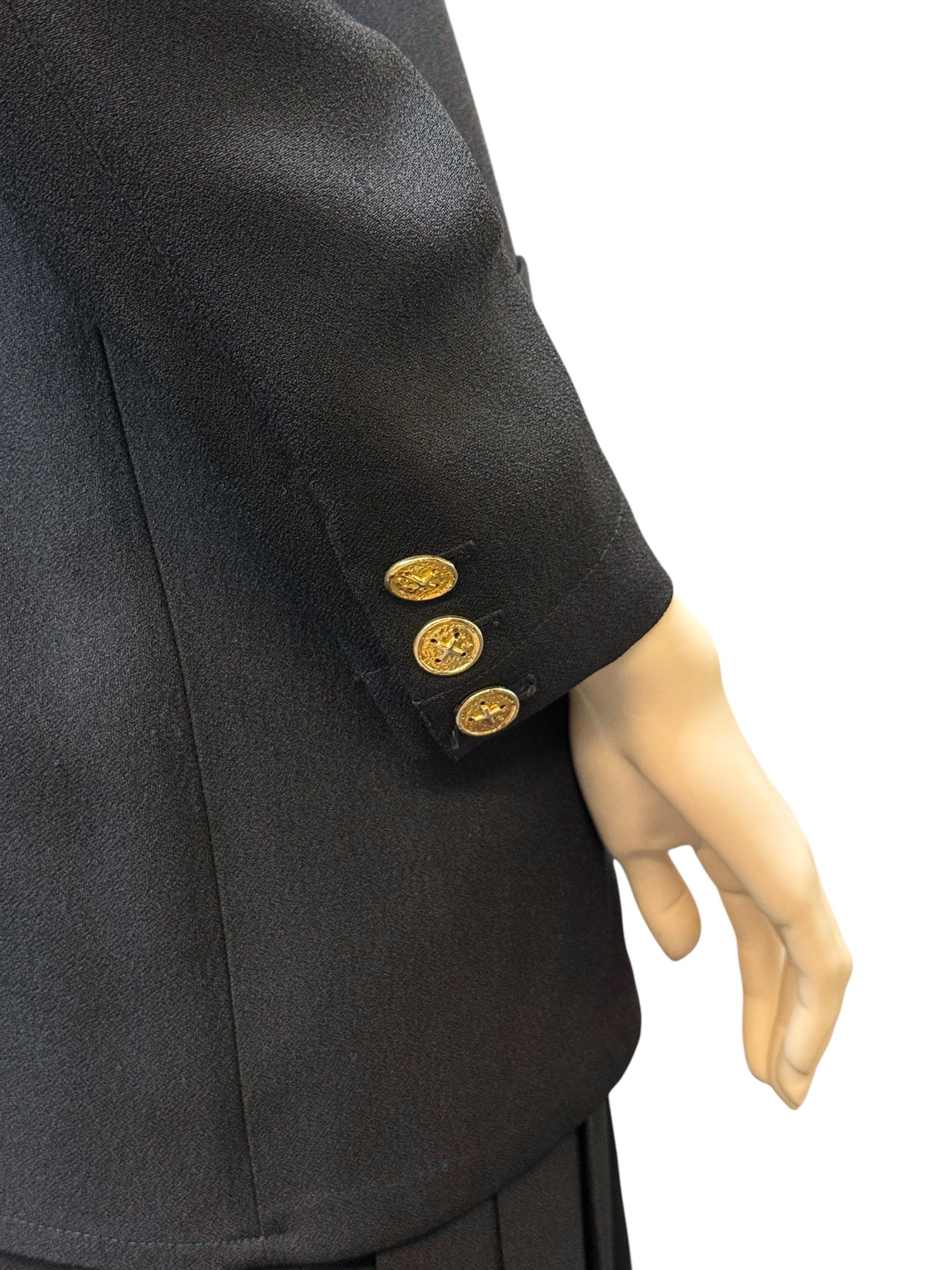 Vintage Sonia Rykiel Paris Black Set (Blazer & Culottes Skirt Look) - 36