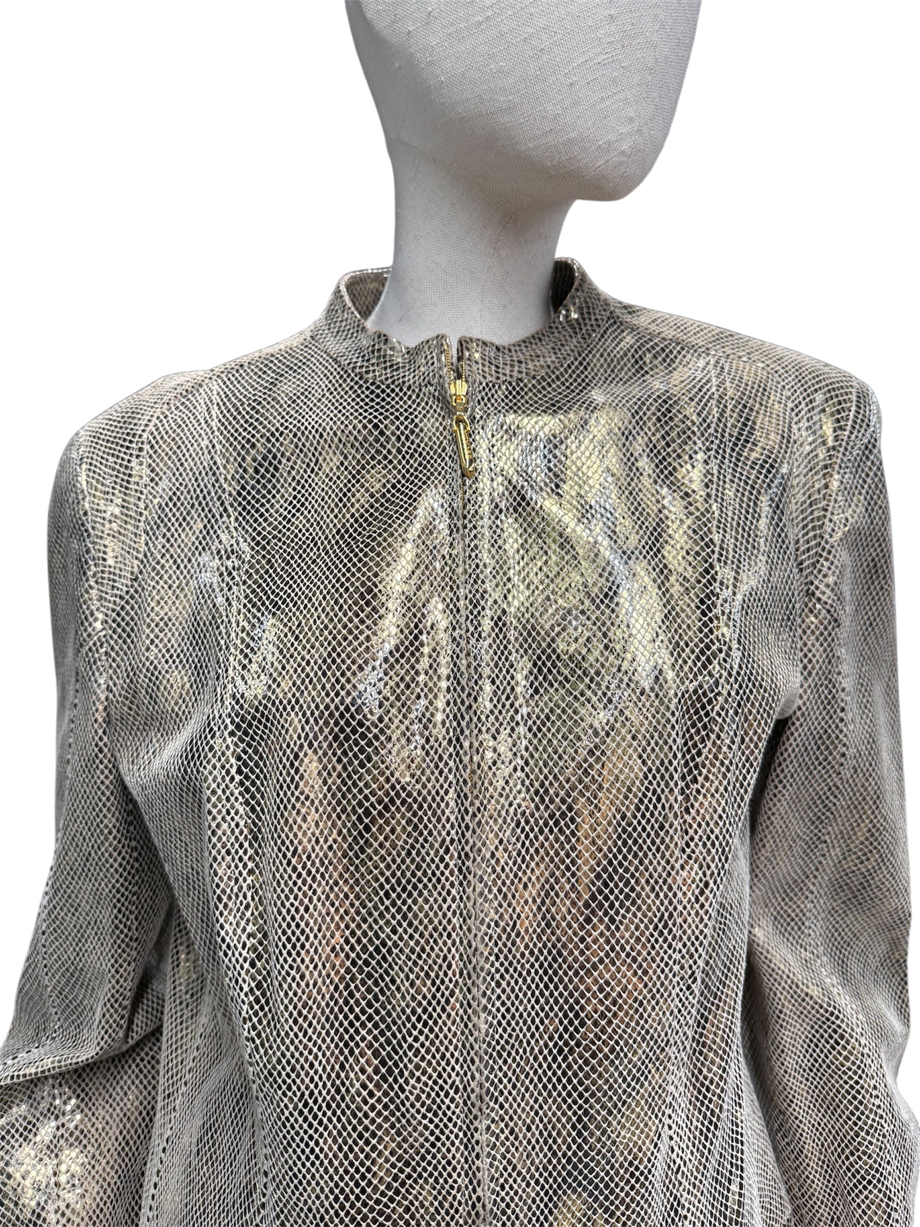 ESCADA Metallic Gold Lamb Leather Jacket