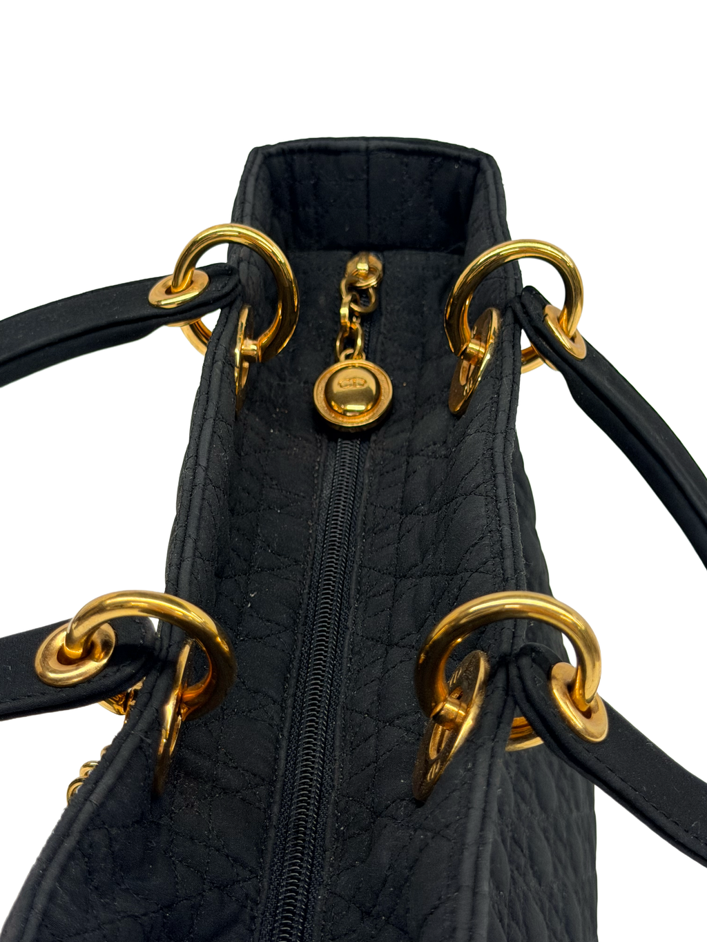 Vintage Lady Dior Large - Black Quilted Nylon