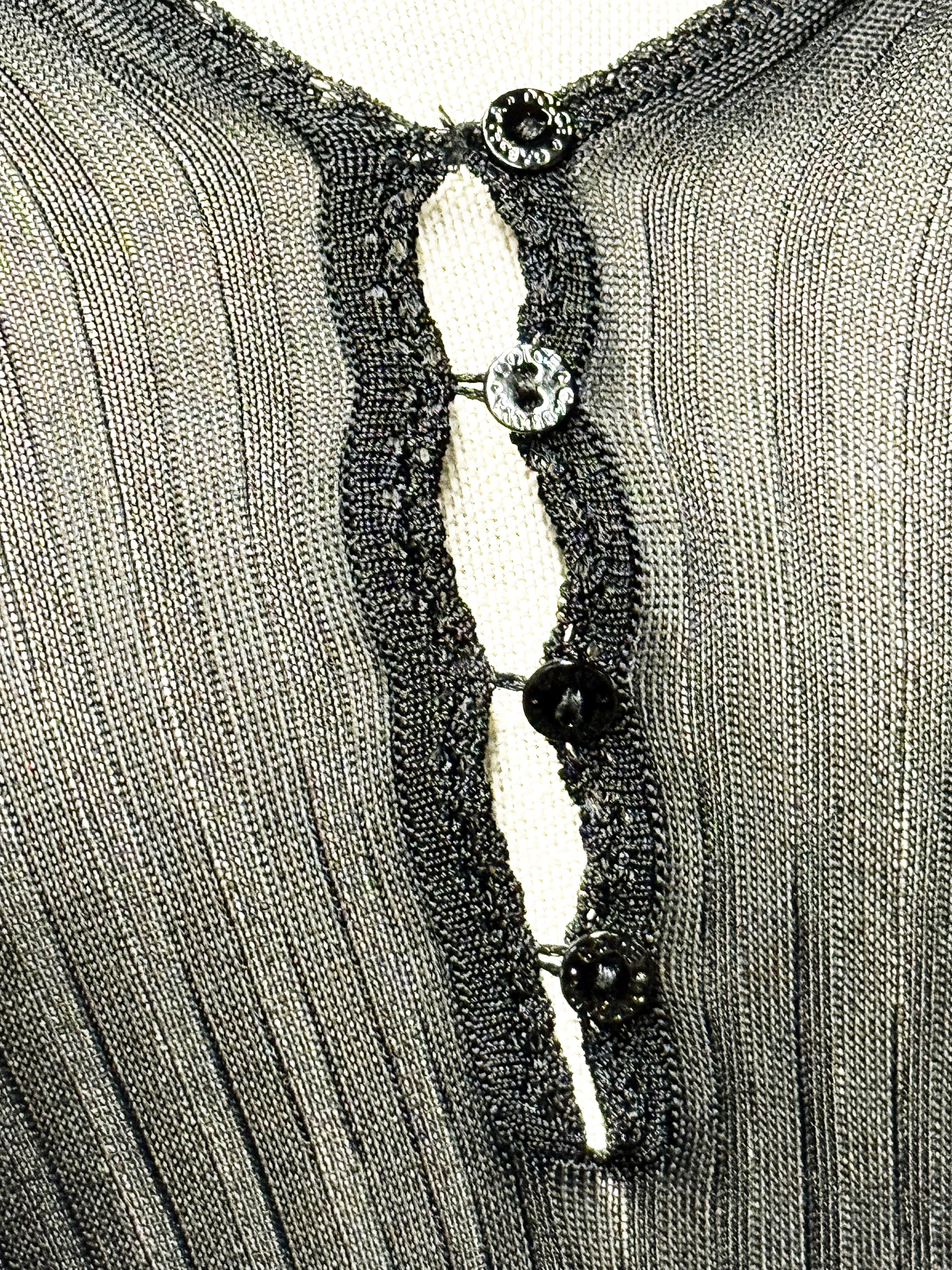 Dolce & Gabbana Black Sheer Button Blouse