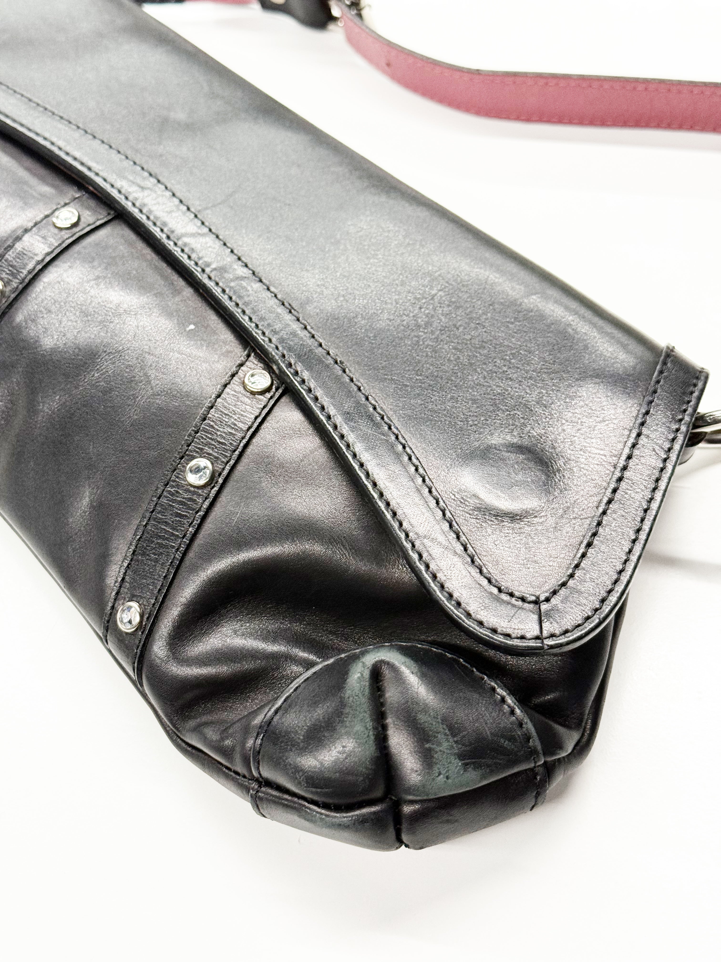 Giancarlo Proli Black Leather Shoulder Bag