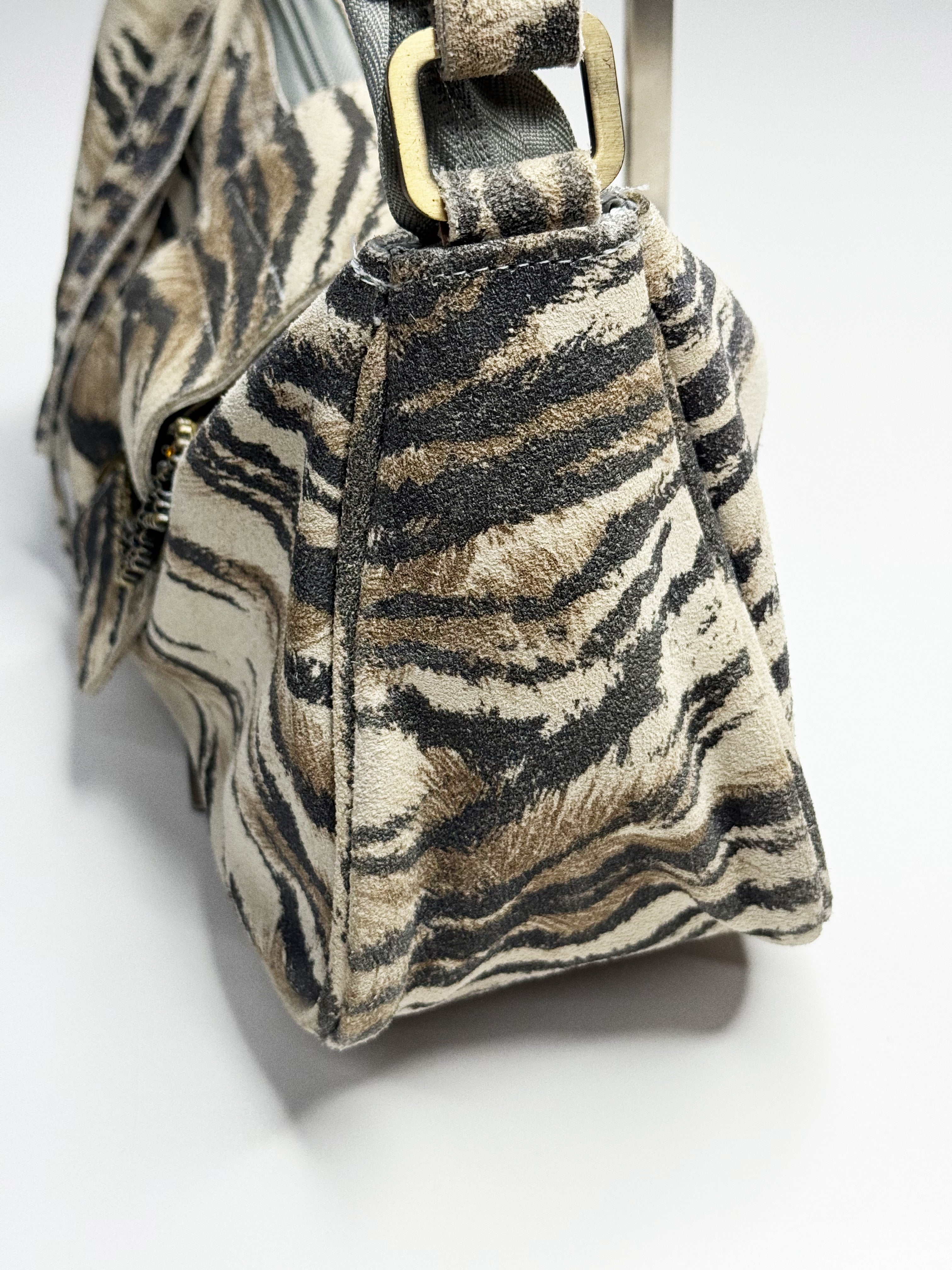 Roberto Cavalli Tiger Suede Shoulder Bag