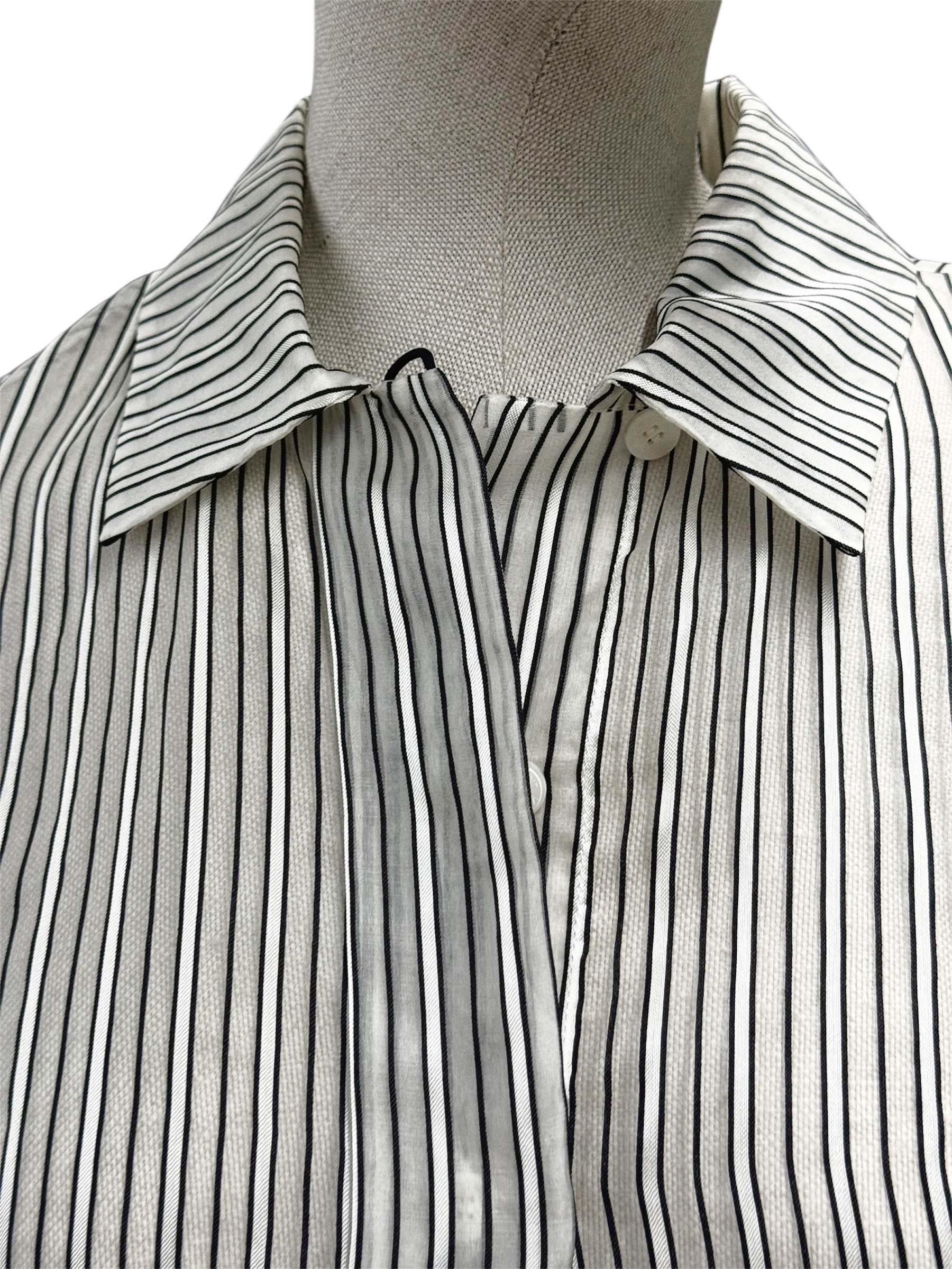 Yves Saint Laurent Variation Striped Sleeveless Blouse