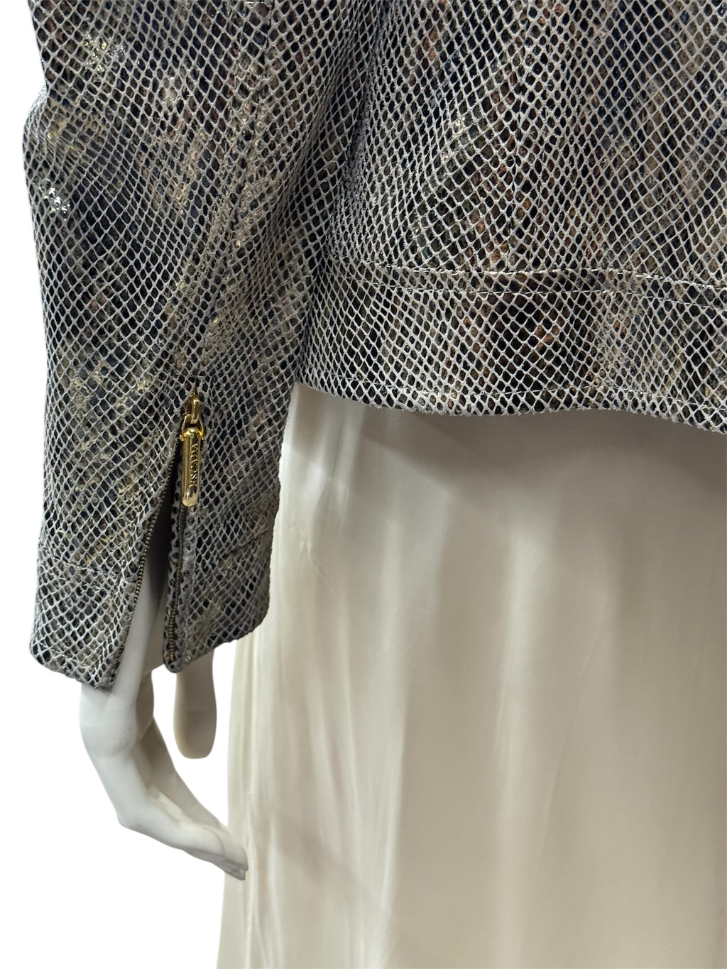 ESCADA Metallic Gold Lamb Leather Jacket