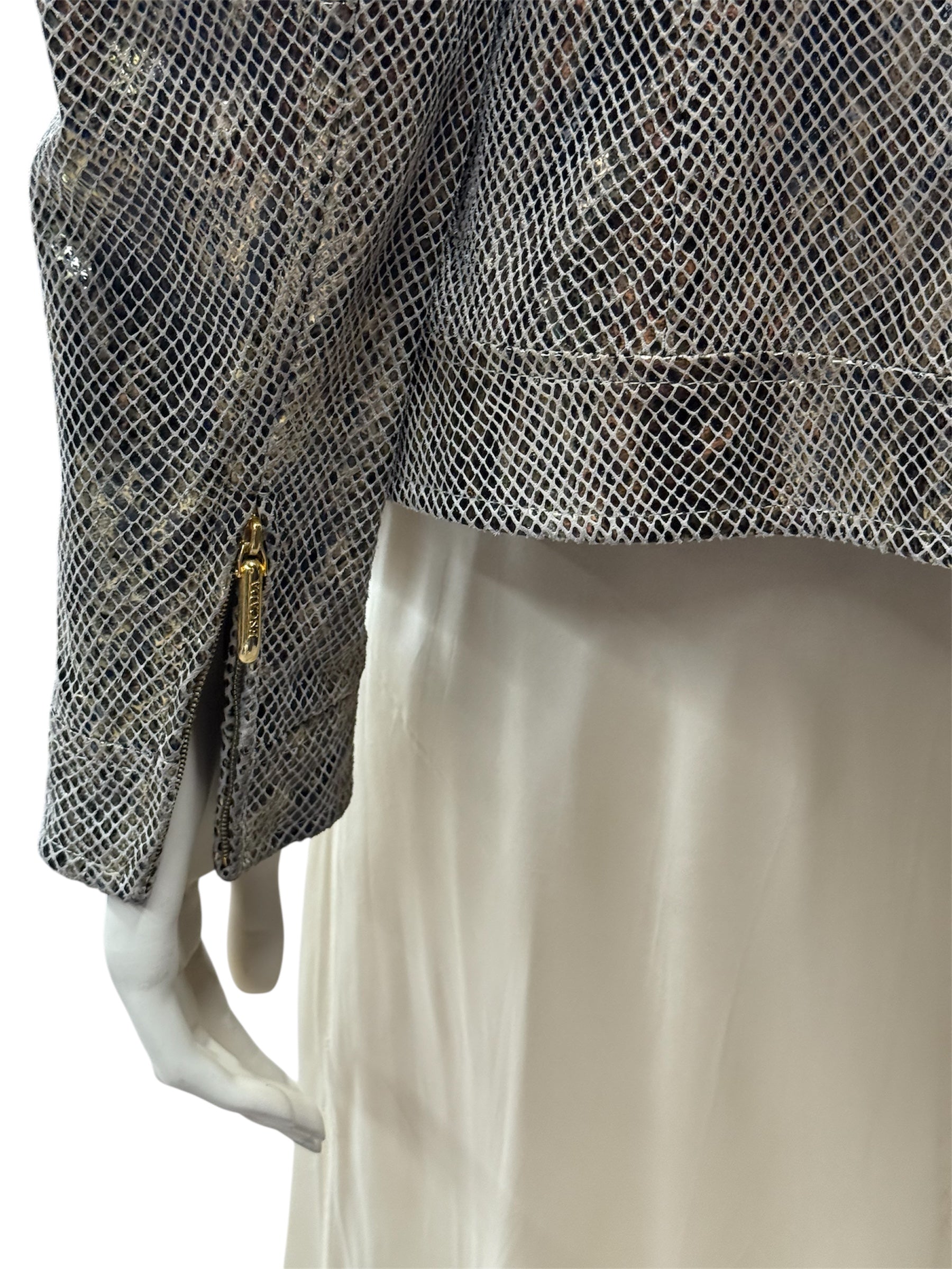 ESCADA Metallic Gold Lamb Leather Jacket