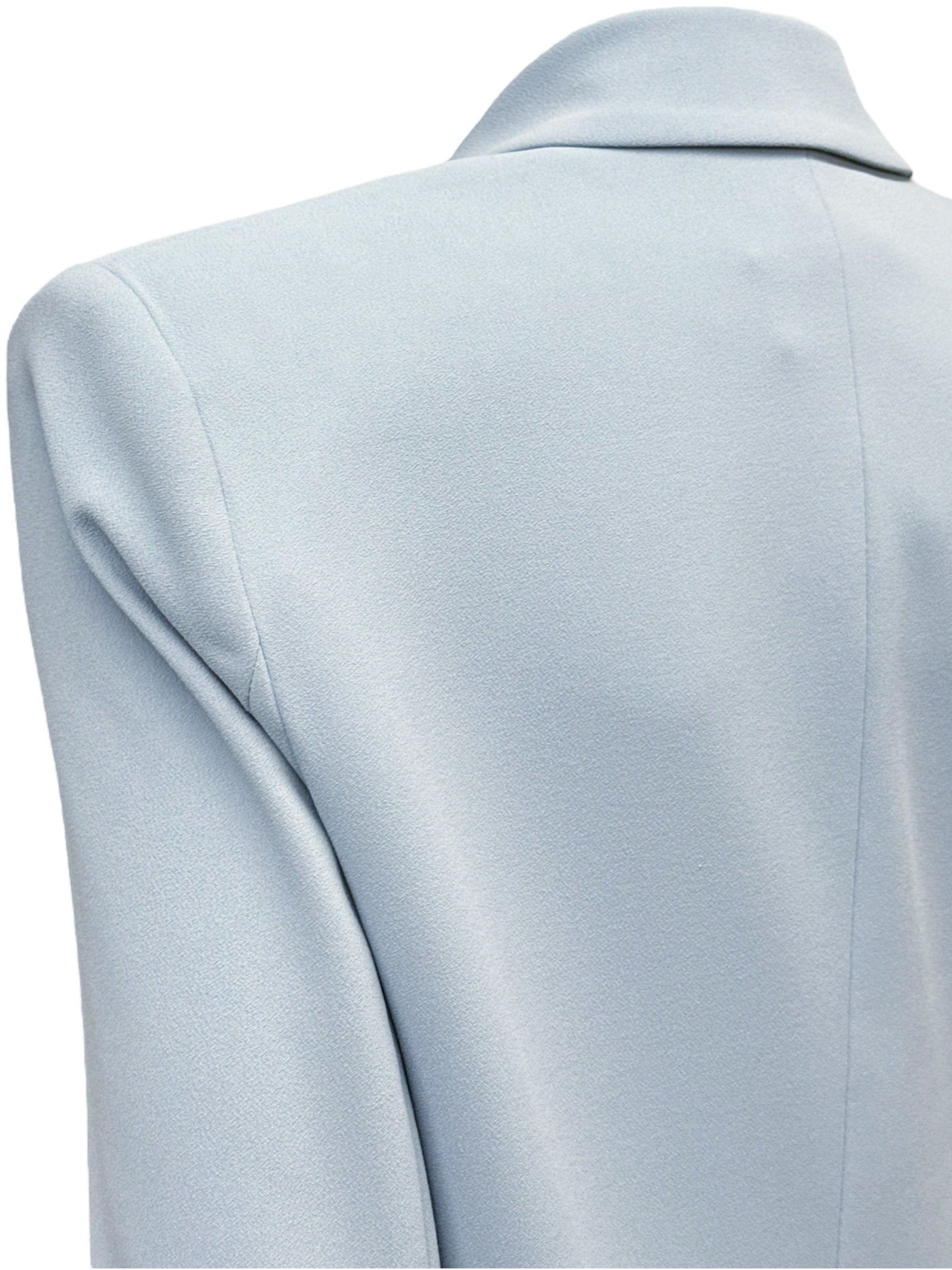 Pinko Light Blue Crepe Suit – Double-Breasted Blazer & High-Waisted Pants