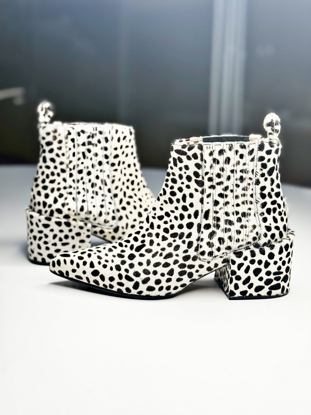 SINCE OSLO Dalmatian Pony Hair Ankle Boots - 36