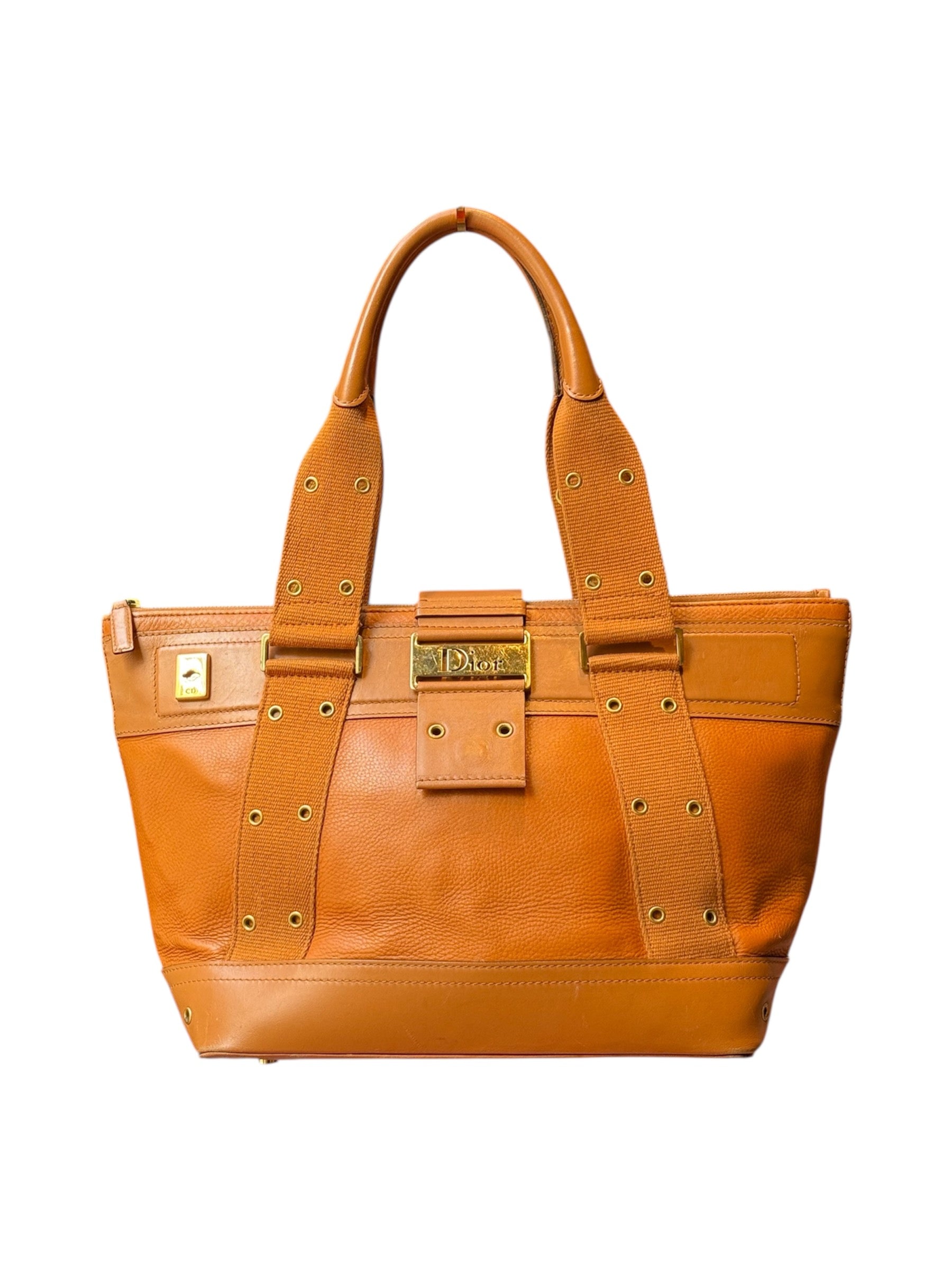 Christian Dior Brown Leather Tote Bag – Vintage Luxury Shoulder Handbag