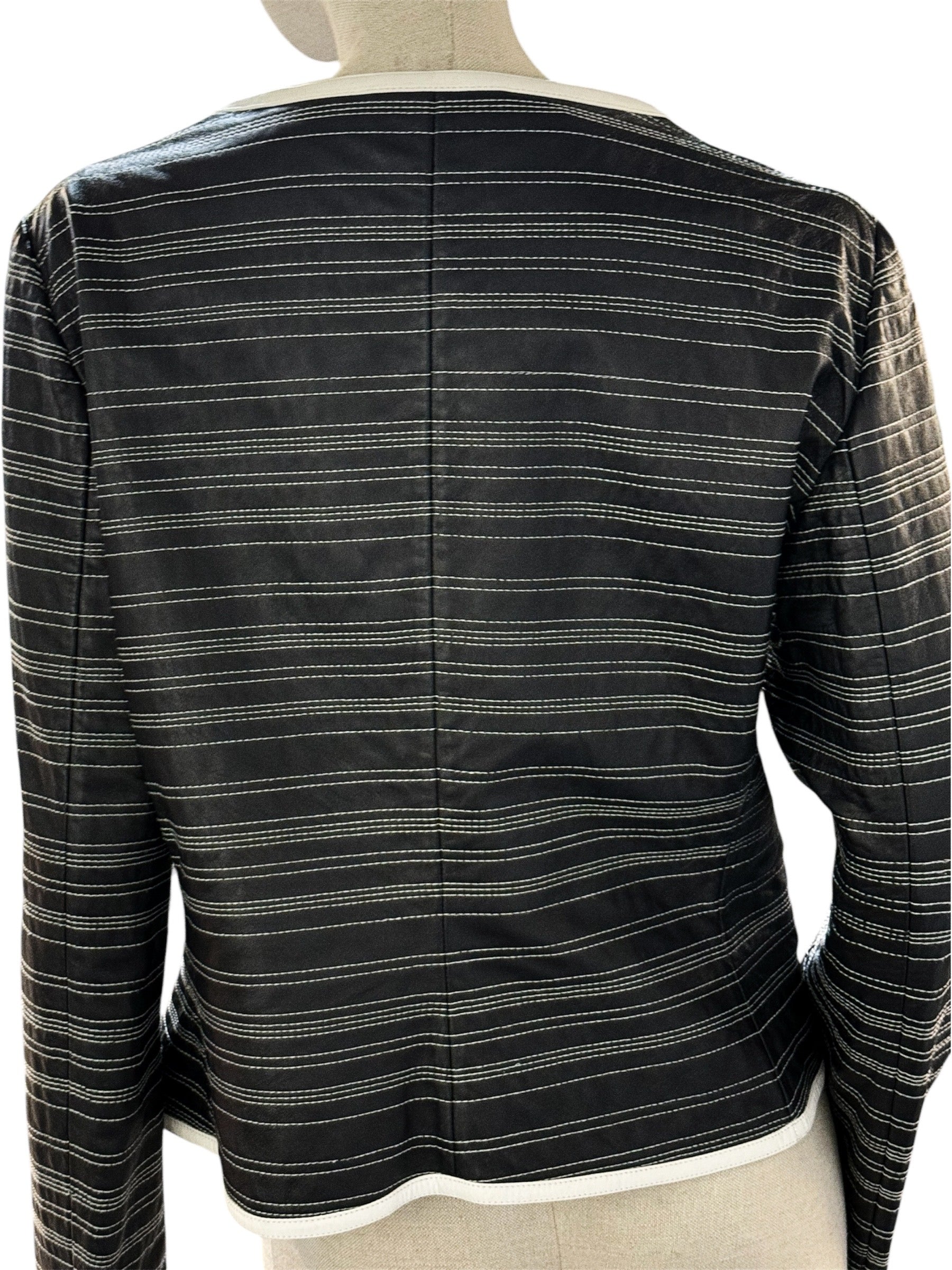 GIORGIO ARMANI Lambskin Leather Jacket with Silk Lining