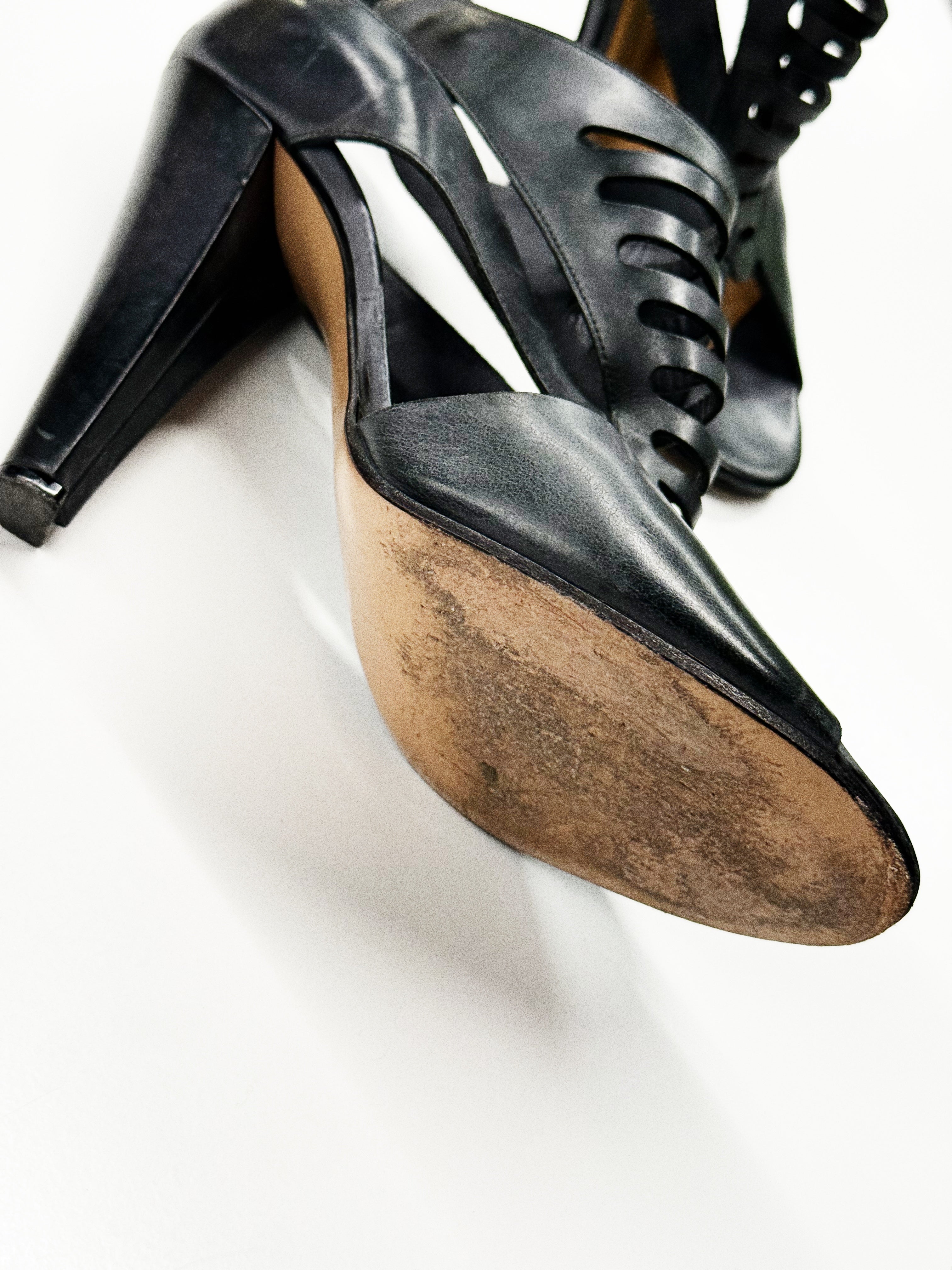 Chloé Dark Grey Cutout High Heel Sandals