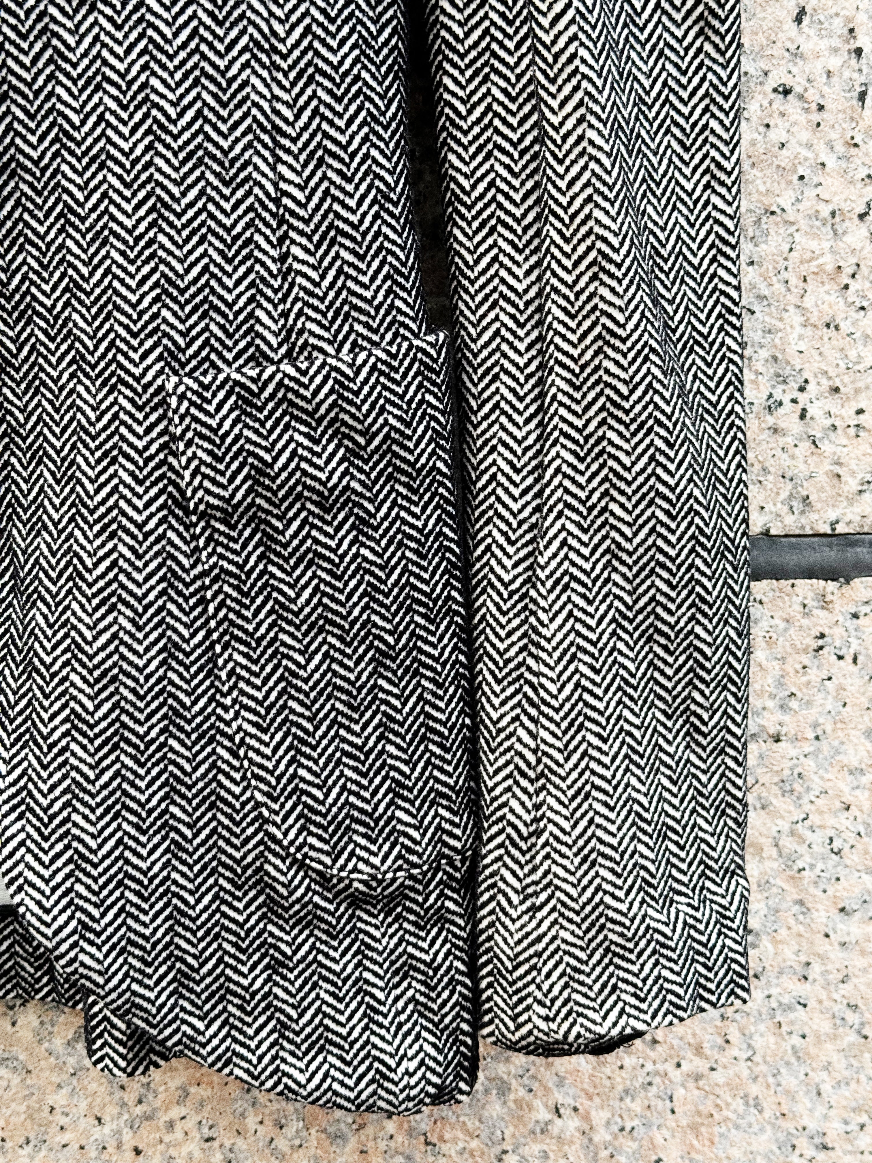 Emporio Armani Black & White Herringbone Blazer