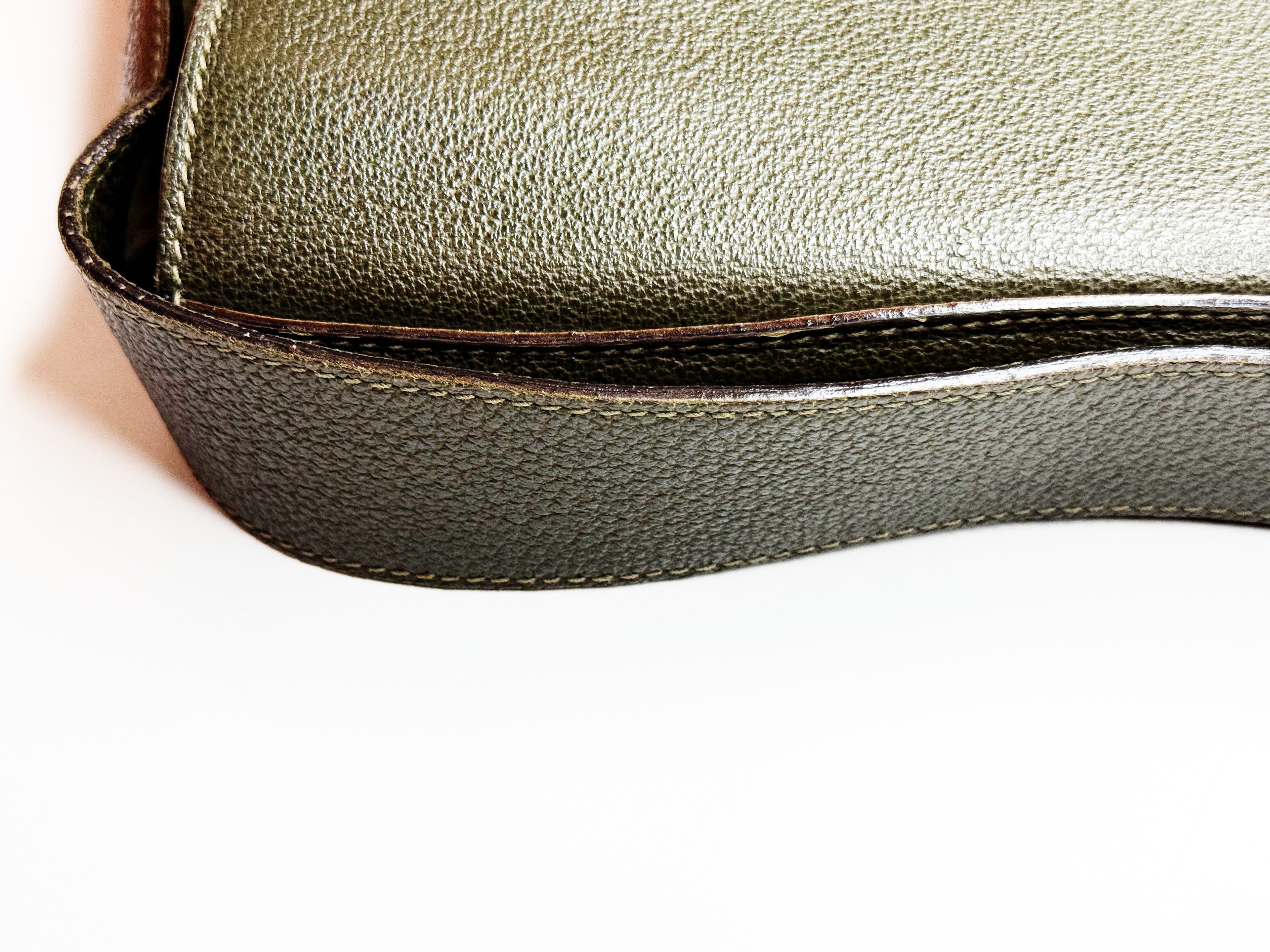 Vintage Gucci Green Suede & Leather Shoulder Bag