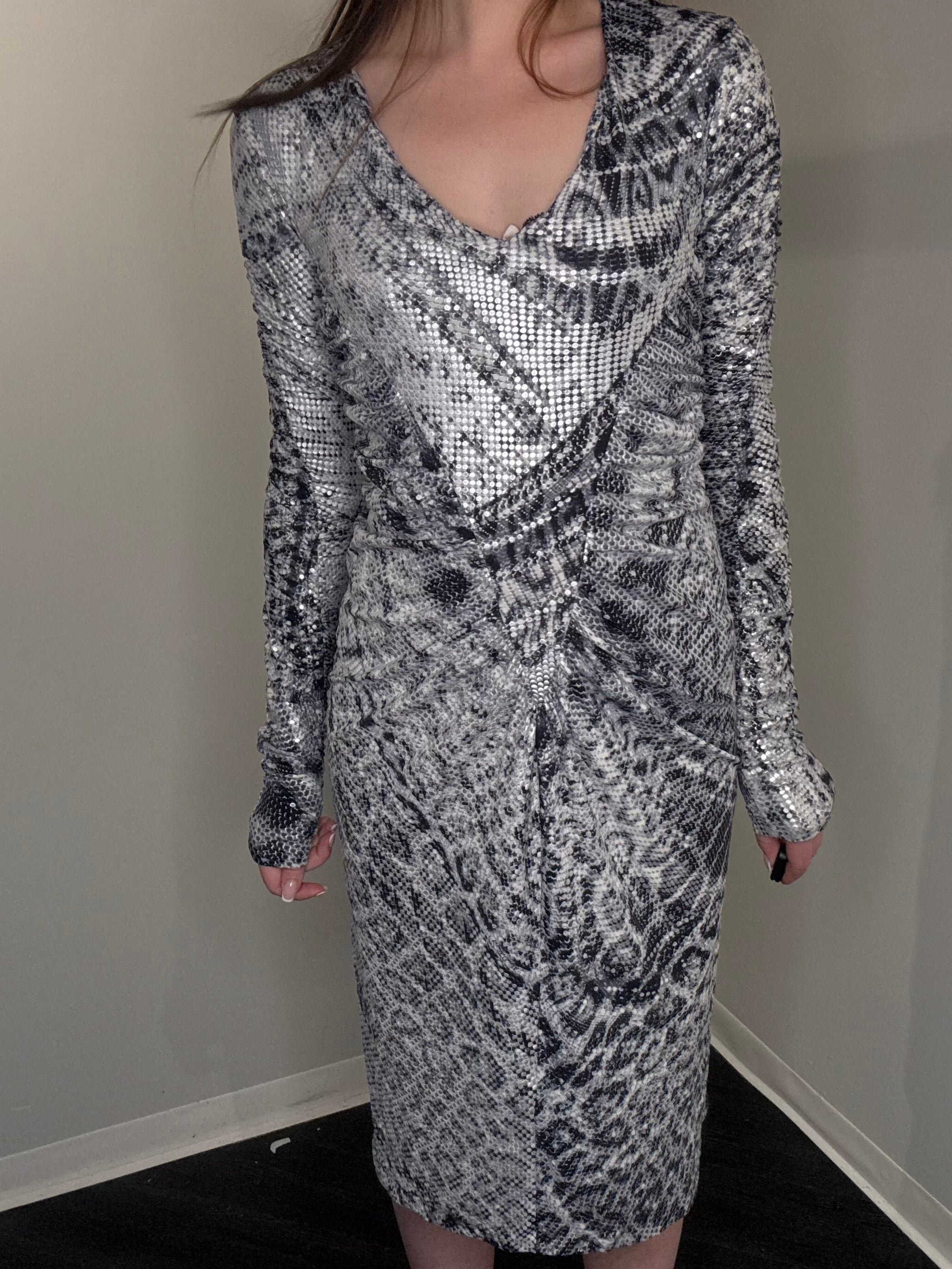 Roberto Cavalli Snake-Print Stretch Dress