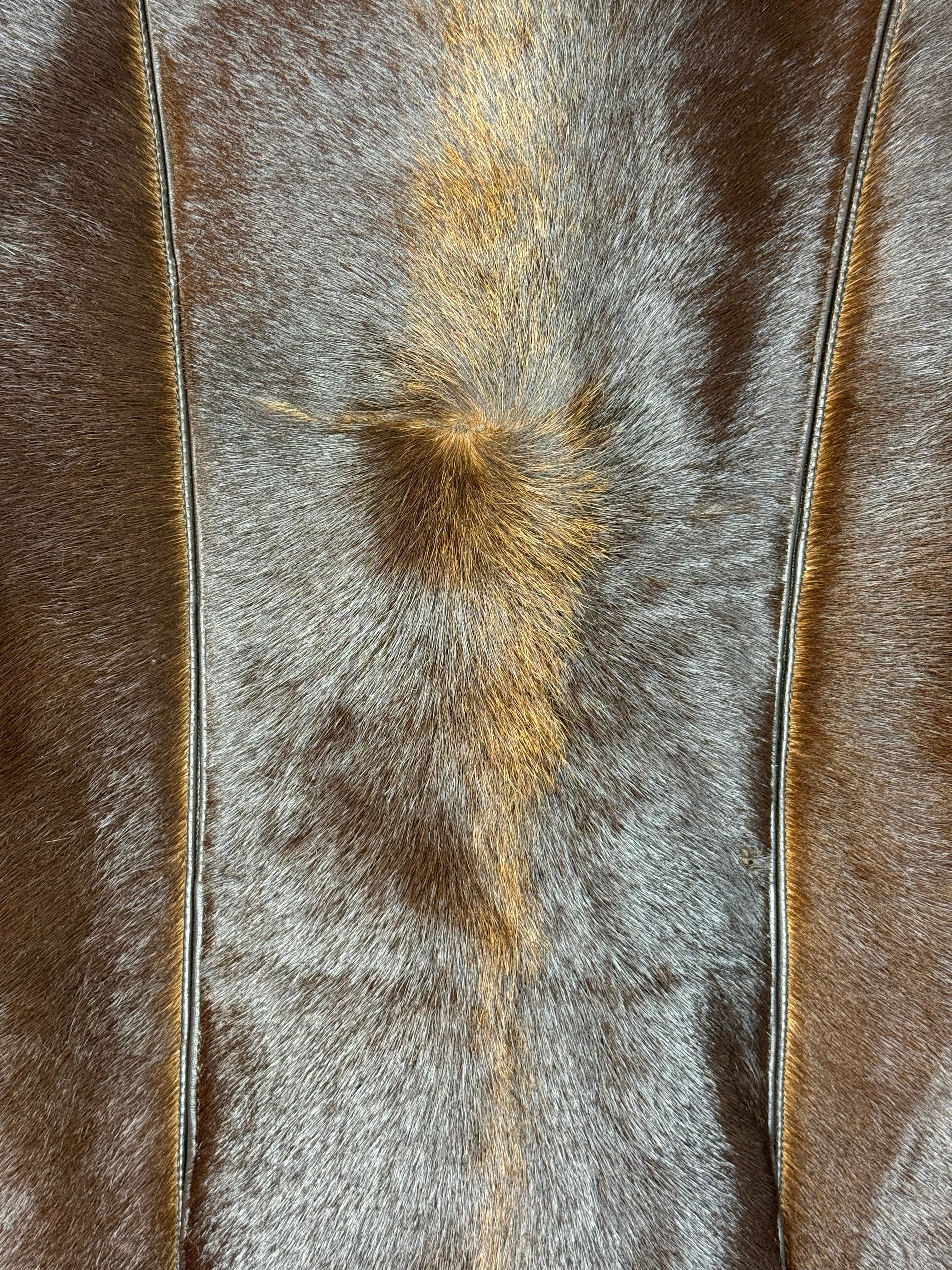 Vintage Brown Fur-Trimmed Leather Coat