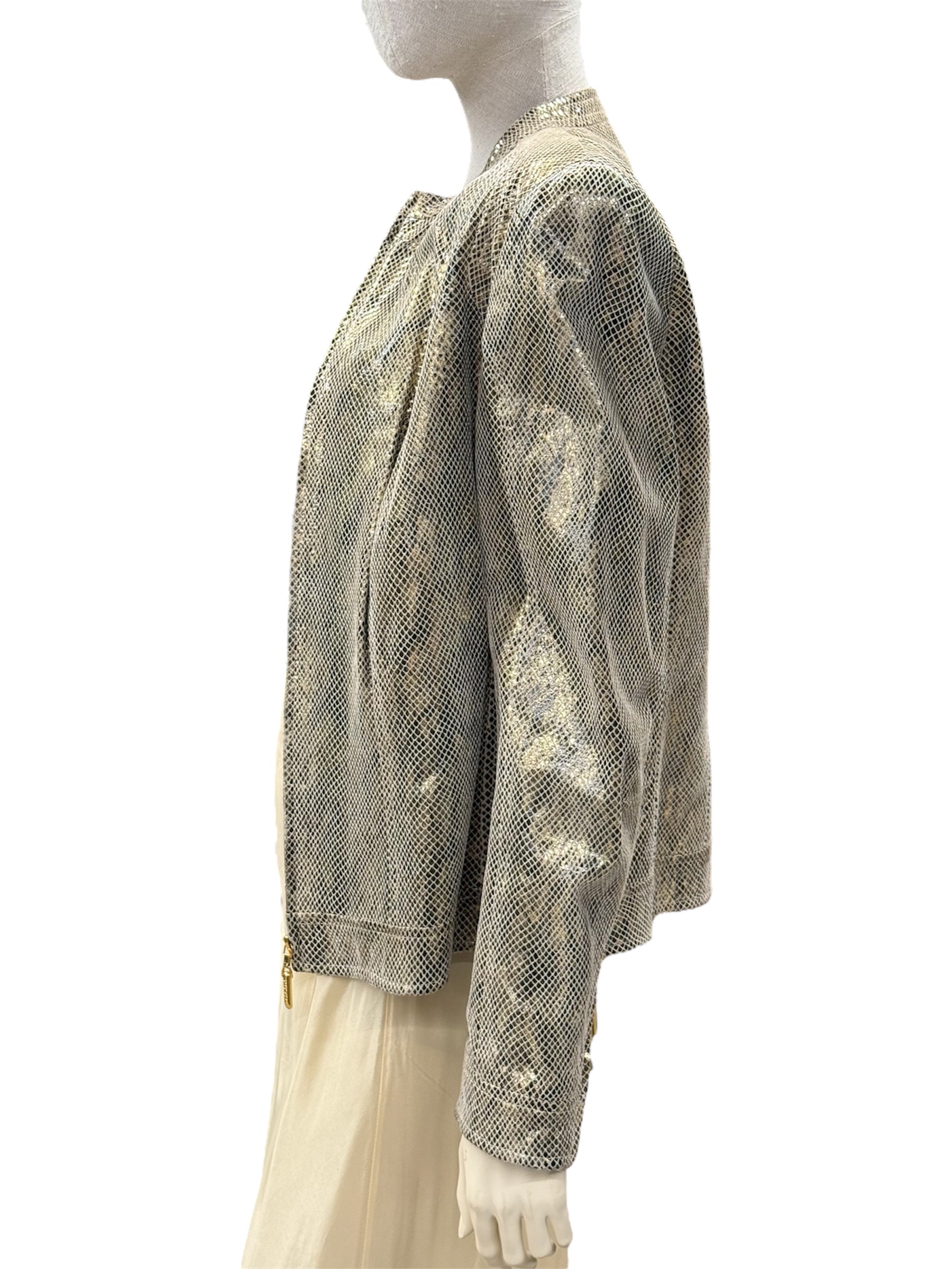 ESCADA Metallic Gold Lamb Leather Jacket