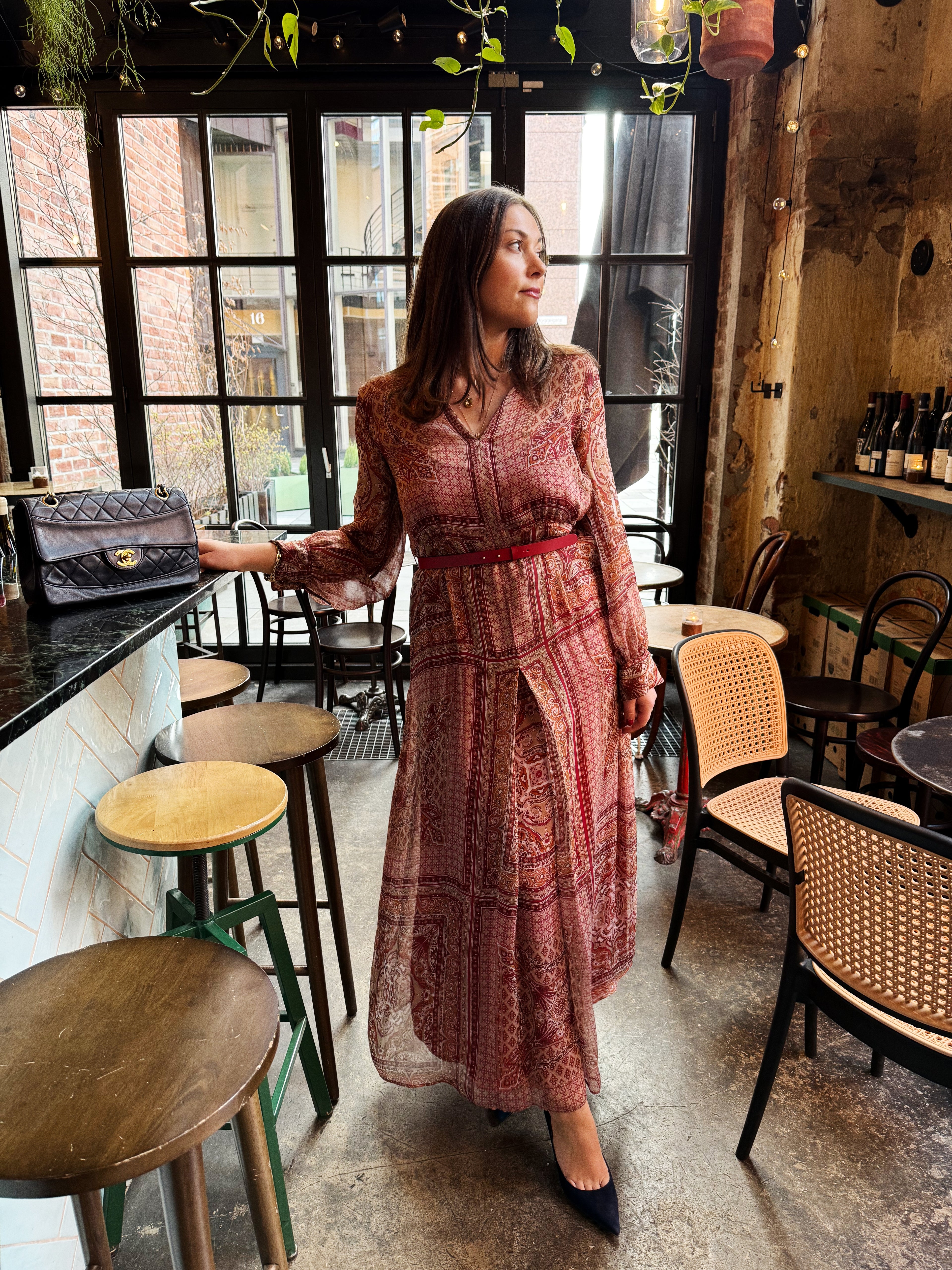 MAX MARA STUDIO Sheer Printed Maxi Dress