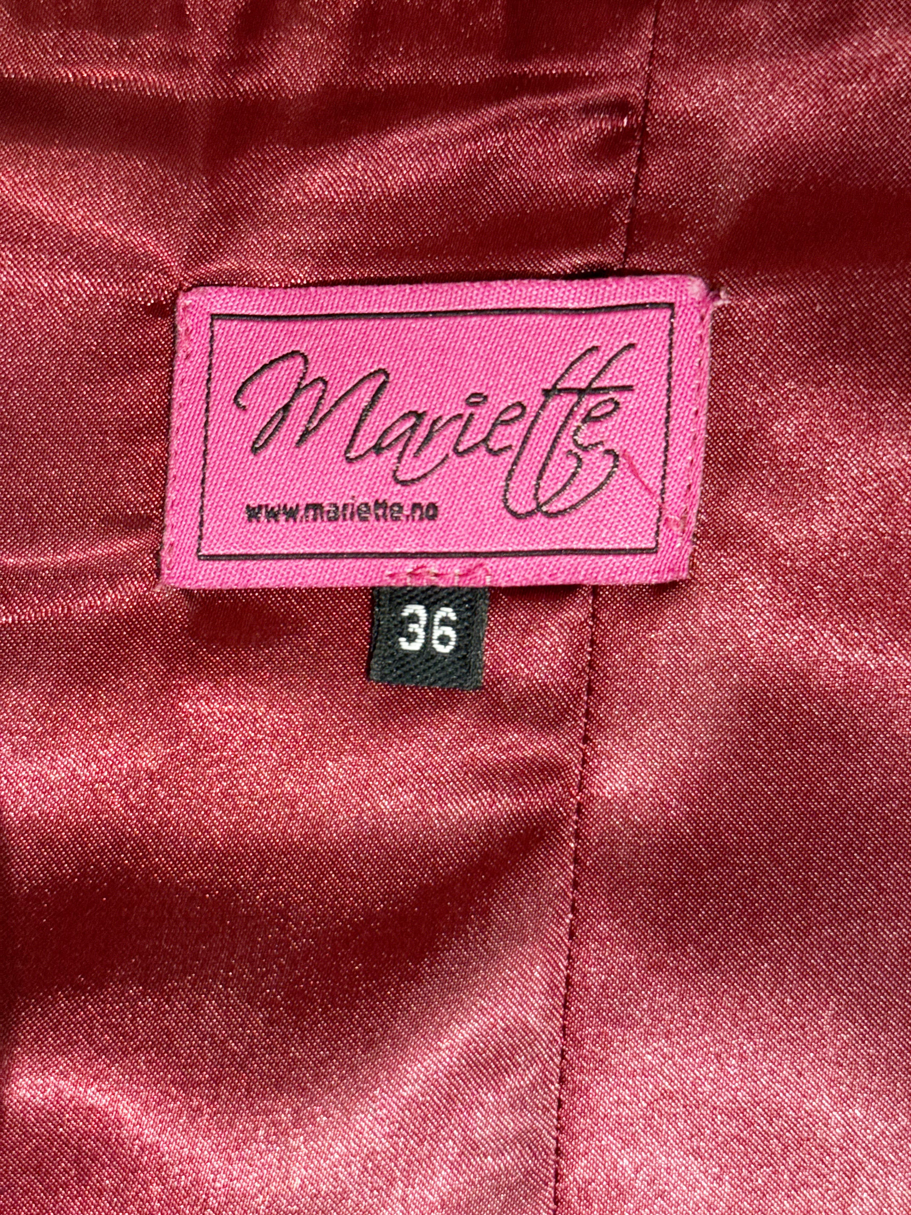 Mariette Burgundy Leather Skirt - EU 36